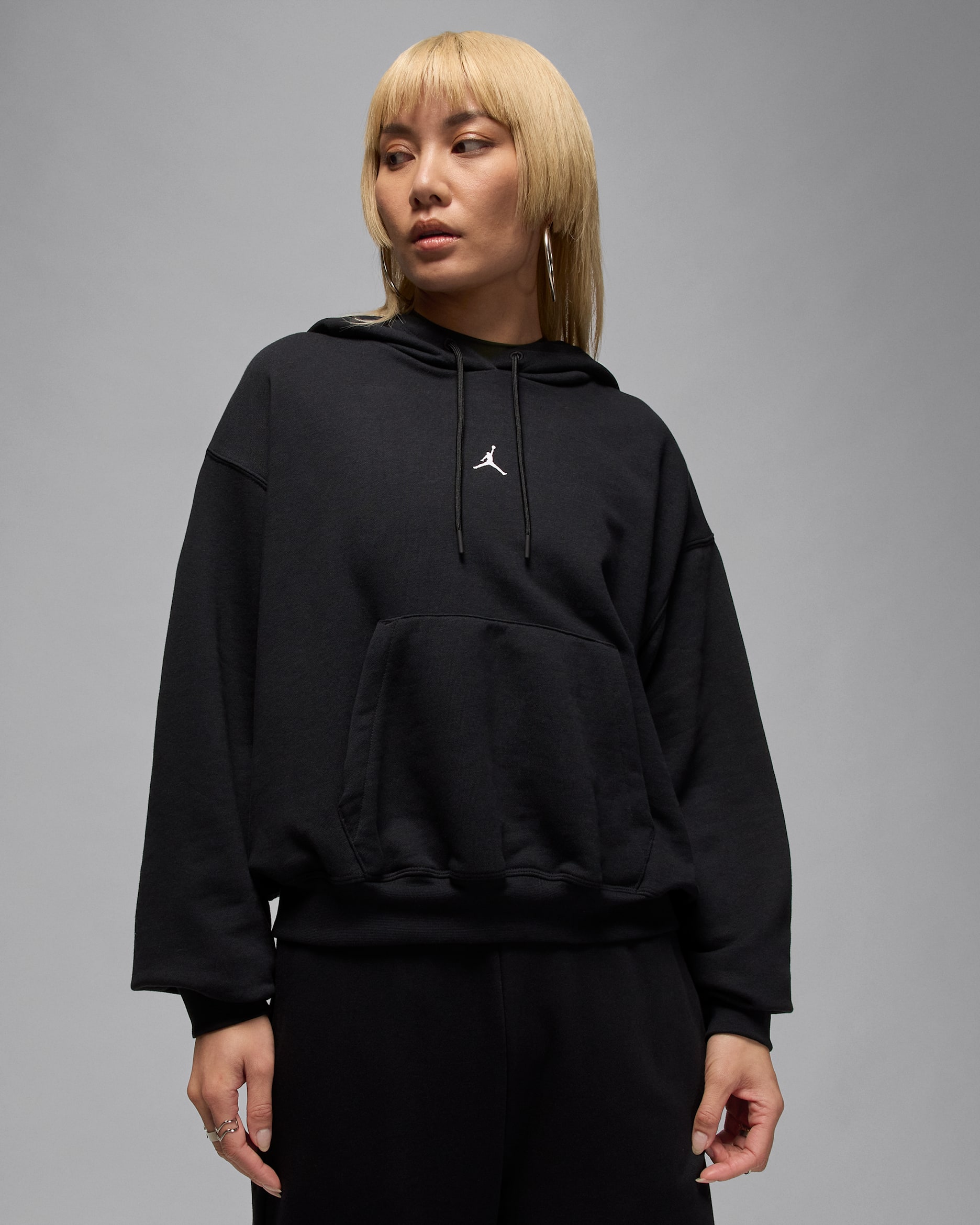 Fleecehuvtröja Jordan Sport Crossover Dri-FIT för kvinnor - Svart/Vit