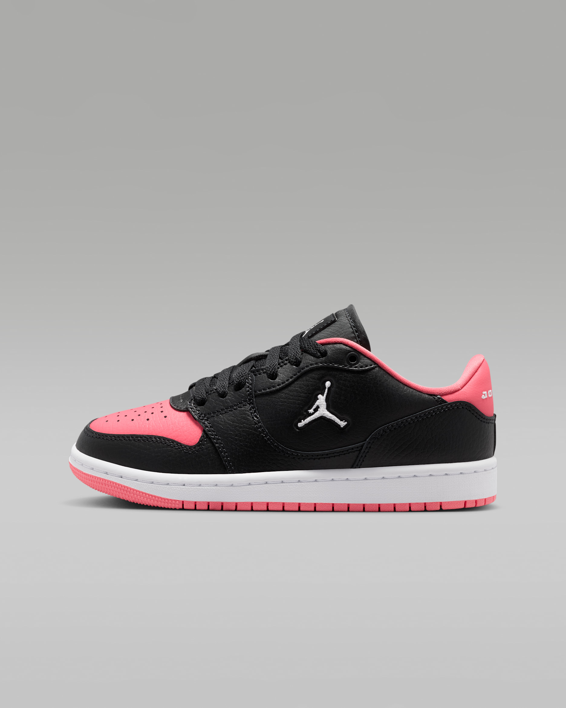 Jordan Court Connect Low Older Kids' Shoes - Black/Pink Gaze/White