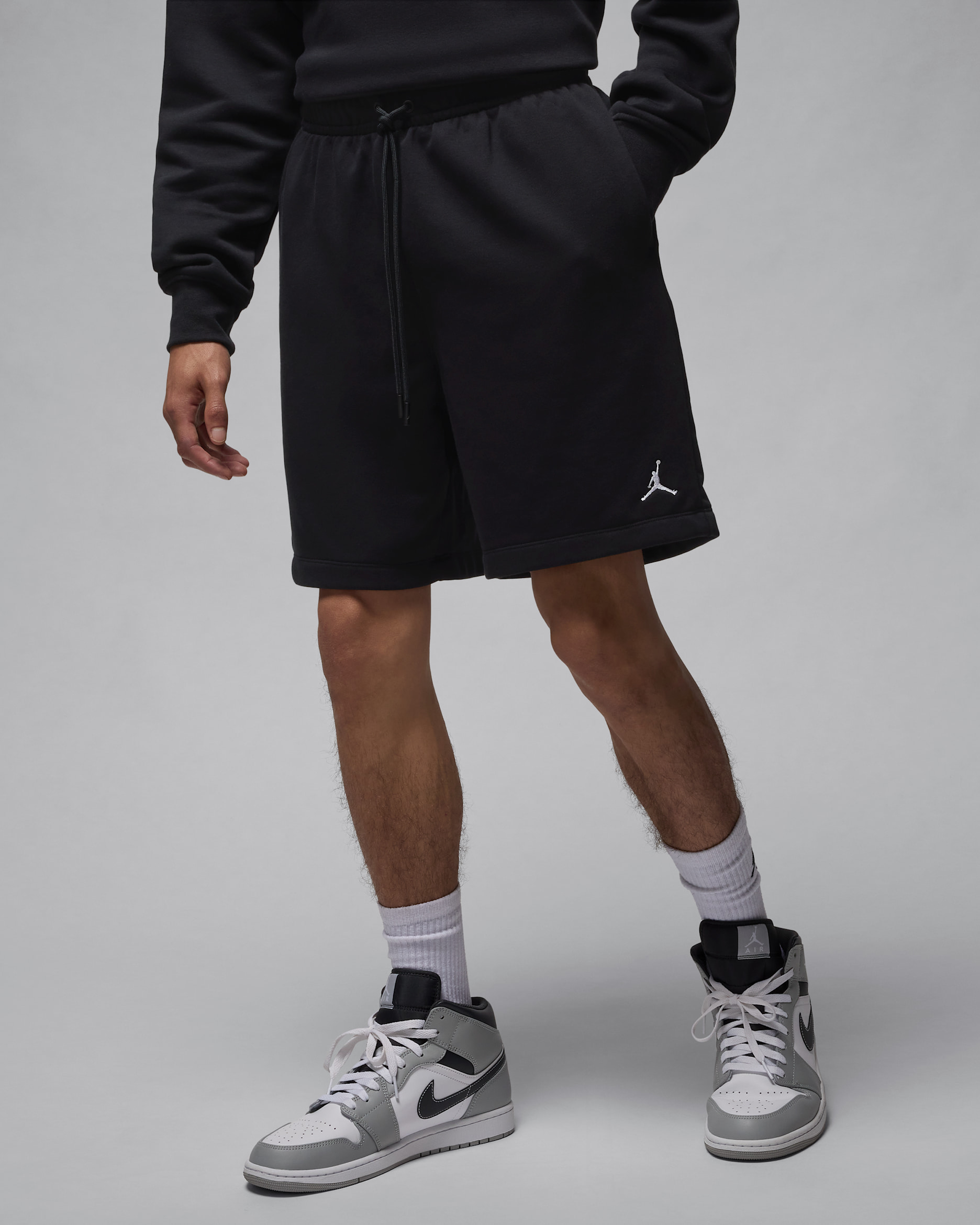Jordan Brooklyn Fleece Men's Shorts - Black/White