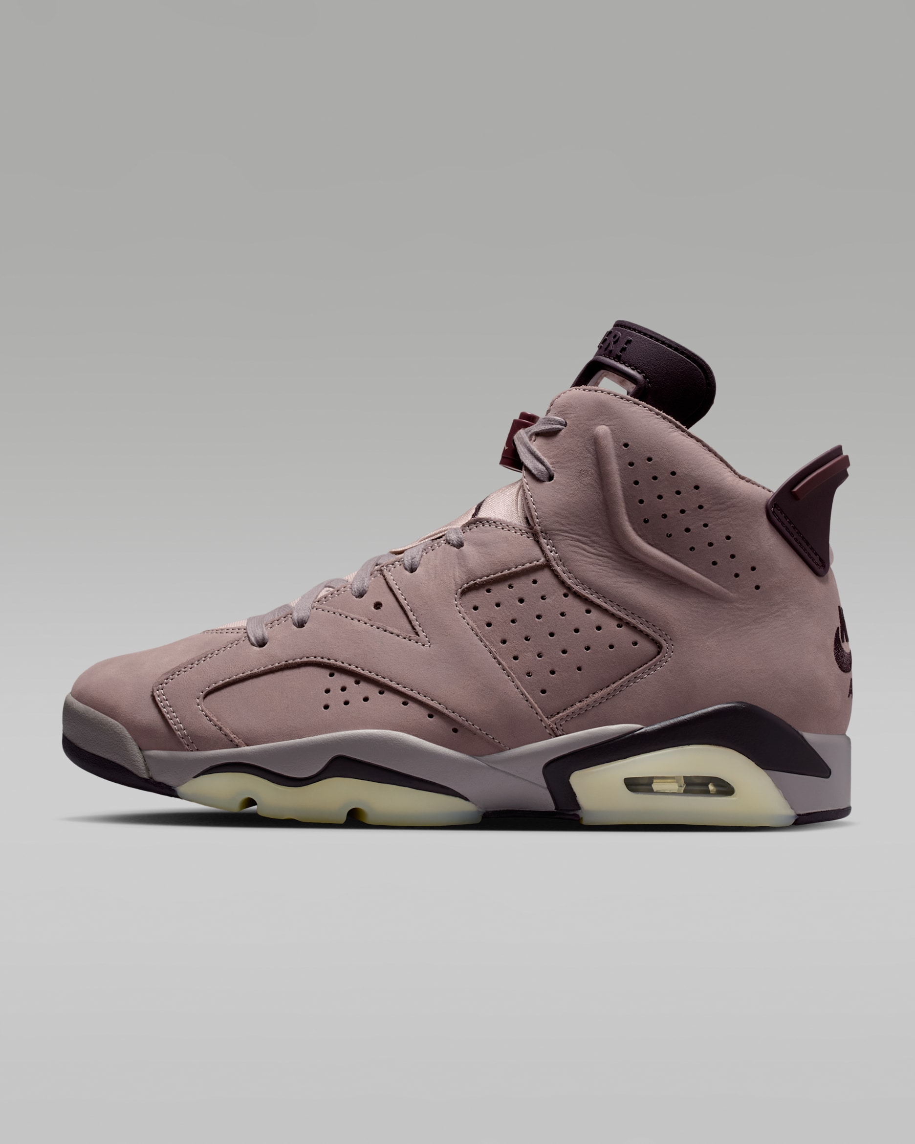 Air Jordan 6 x A Ma Maniére Shoes - Vapour Mauve/Fossil Stone/White/Burgundy Ash