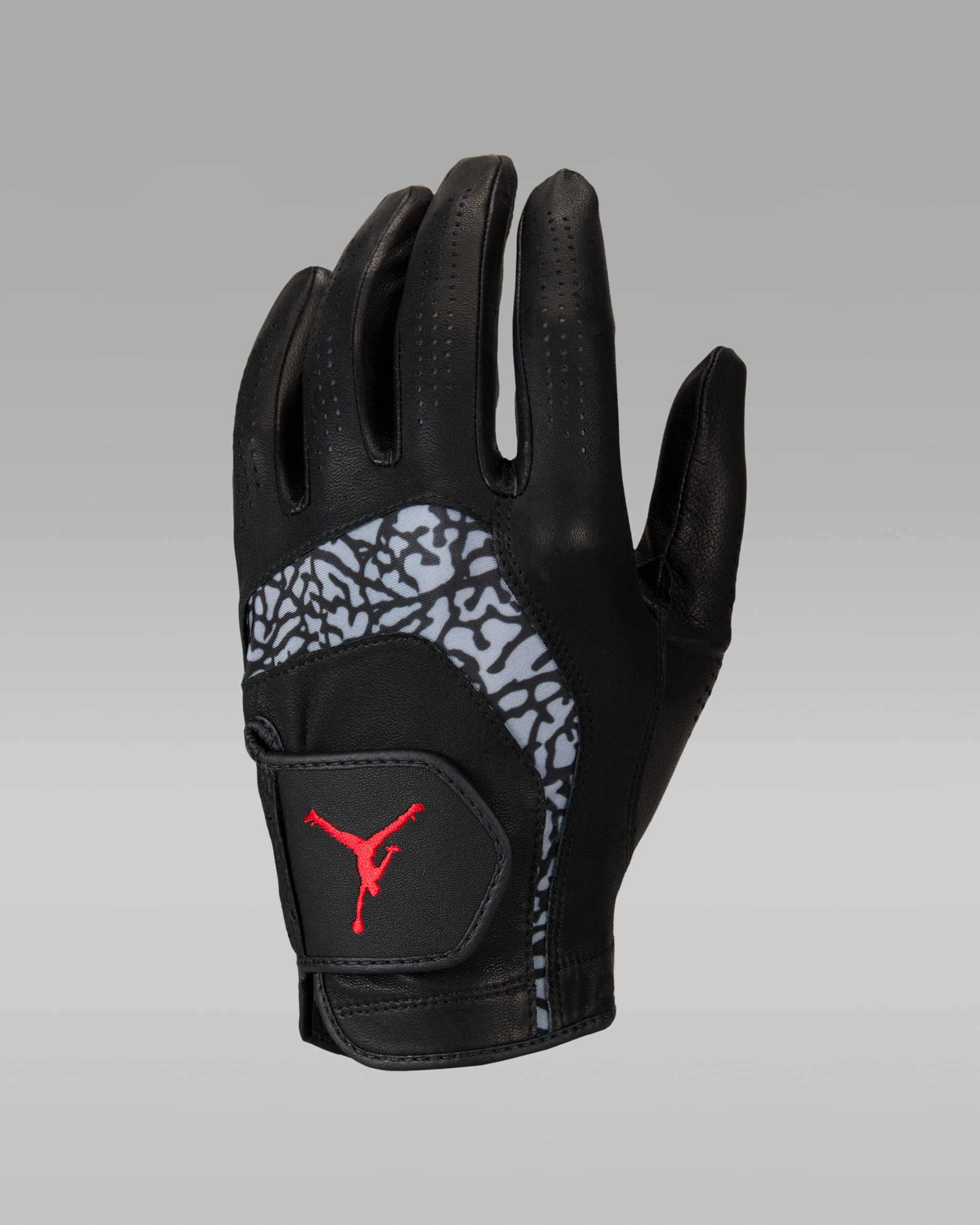 Jordan Tour standard golfhandske (venstre) - sort/Medium Grey/sort/Fire Red
