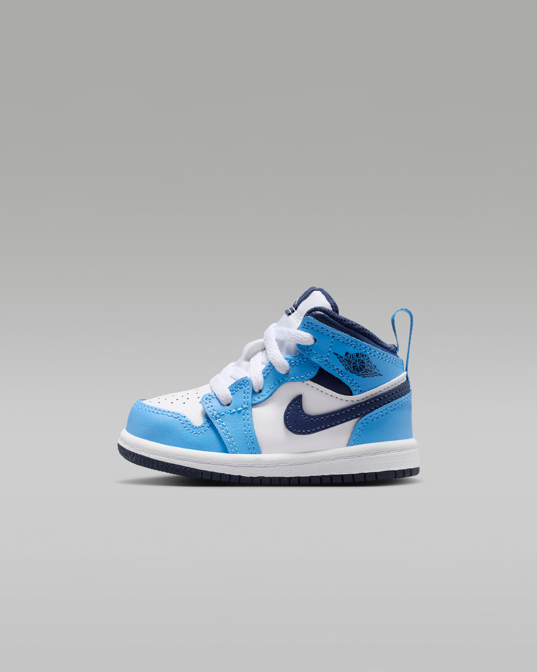 Jordan 1 Mid Baby/Toddler Shoes - University Blue/White/Sail/Midnight Navy