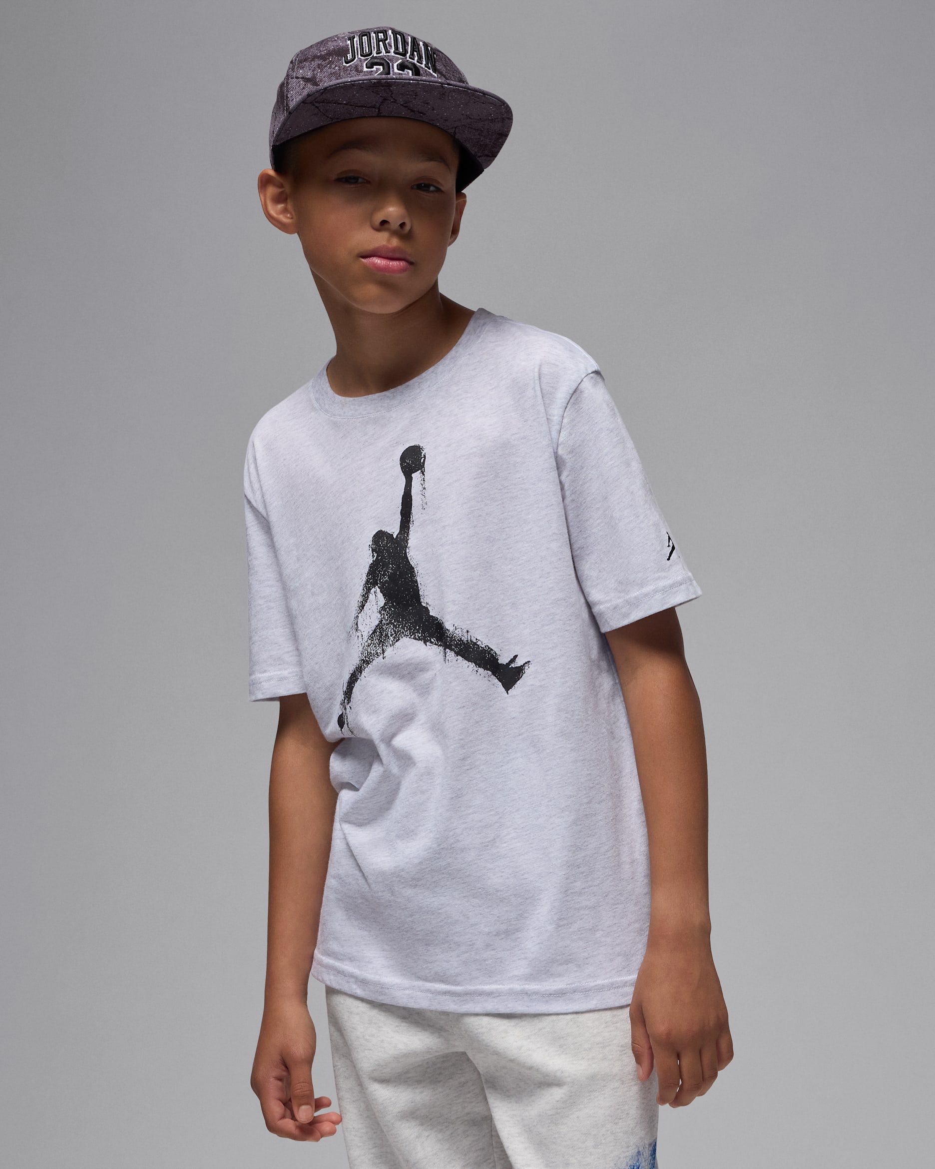 Jordan Flight Essentials Big Kids' Printed T-Shirt - Birch Heather
