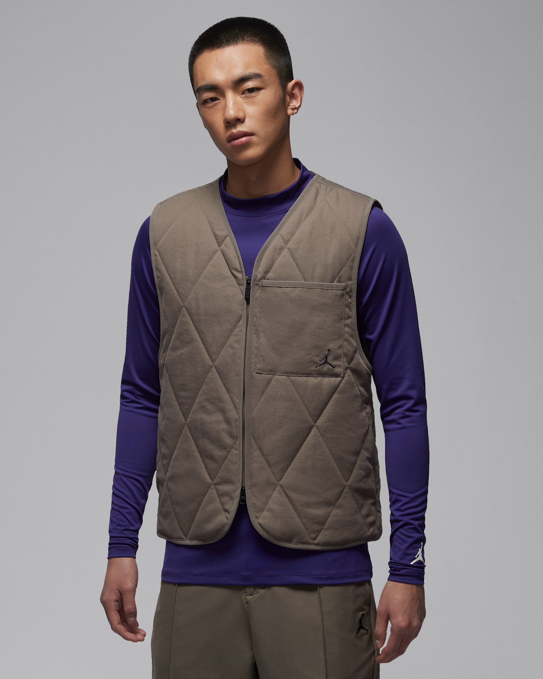 조던 스포츠 남성 써마 핏 골프 베스트 - 올리브 그레이/앤트러사이트