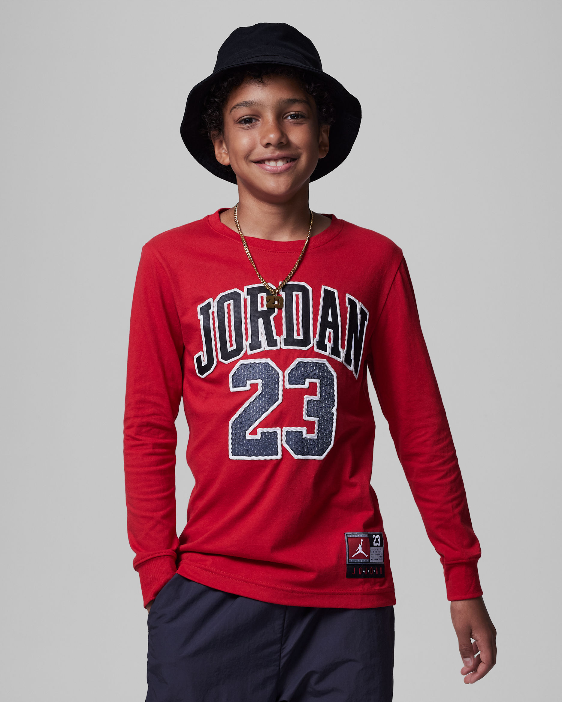 ジョーダン プラクティス フライト ロングスリーブ Tシャツ ジュニア Tシャツ - ジムレッド