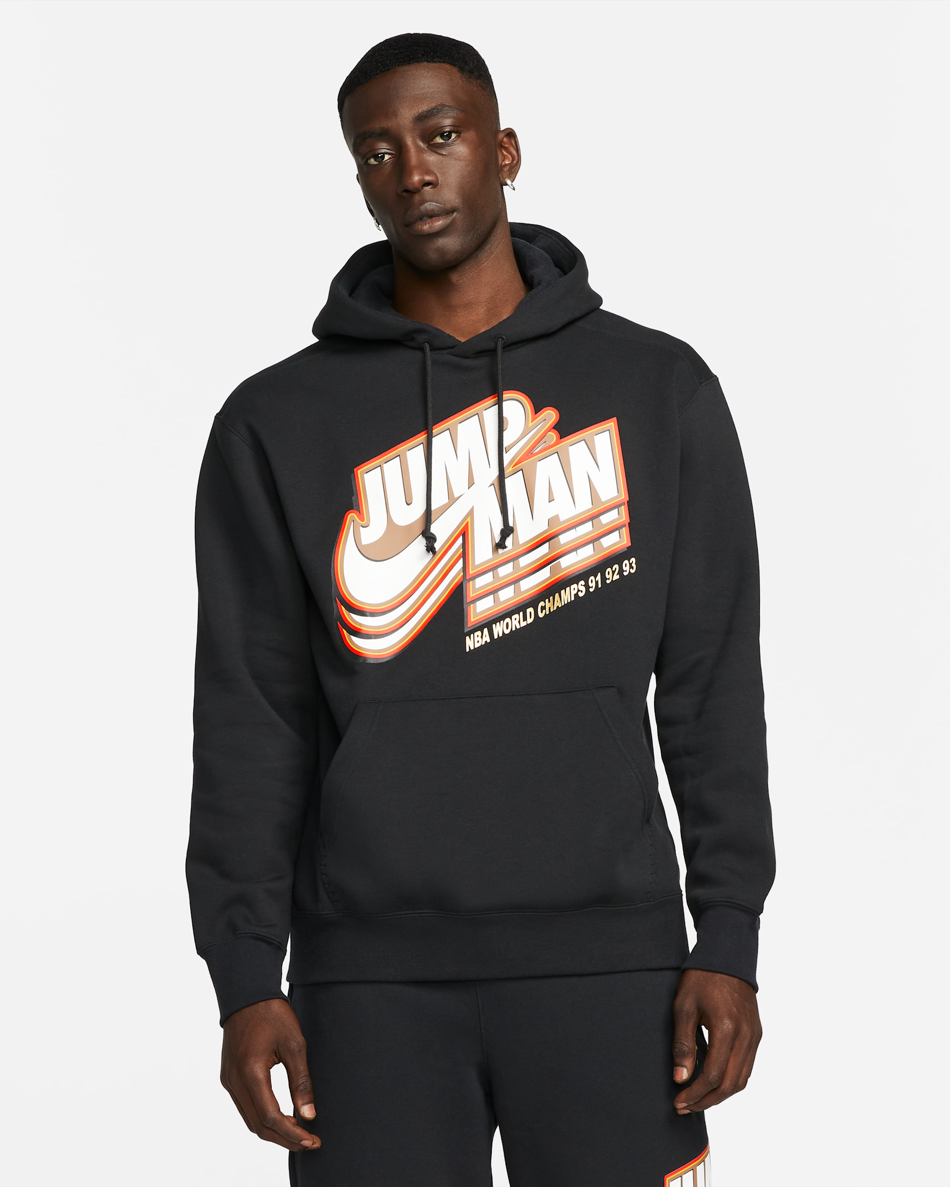 Jordan Jumpman 男款 Fleece 套頭連帽上衣 - 黑色
