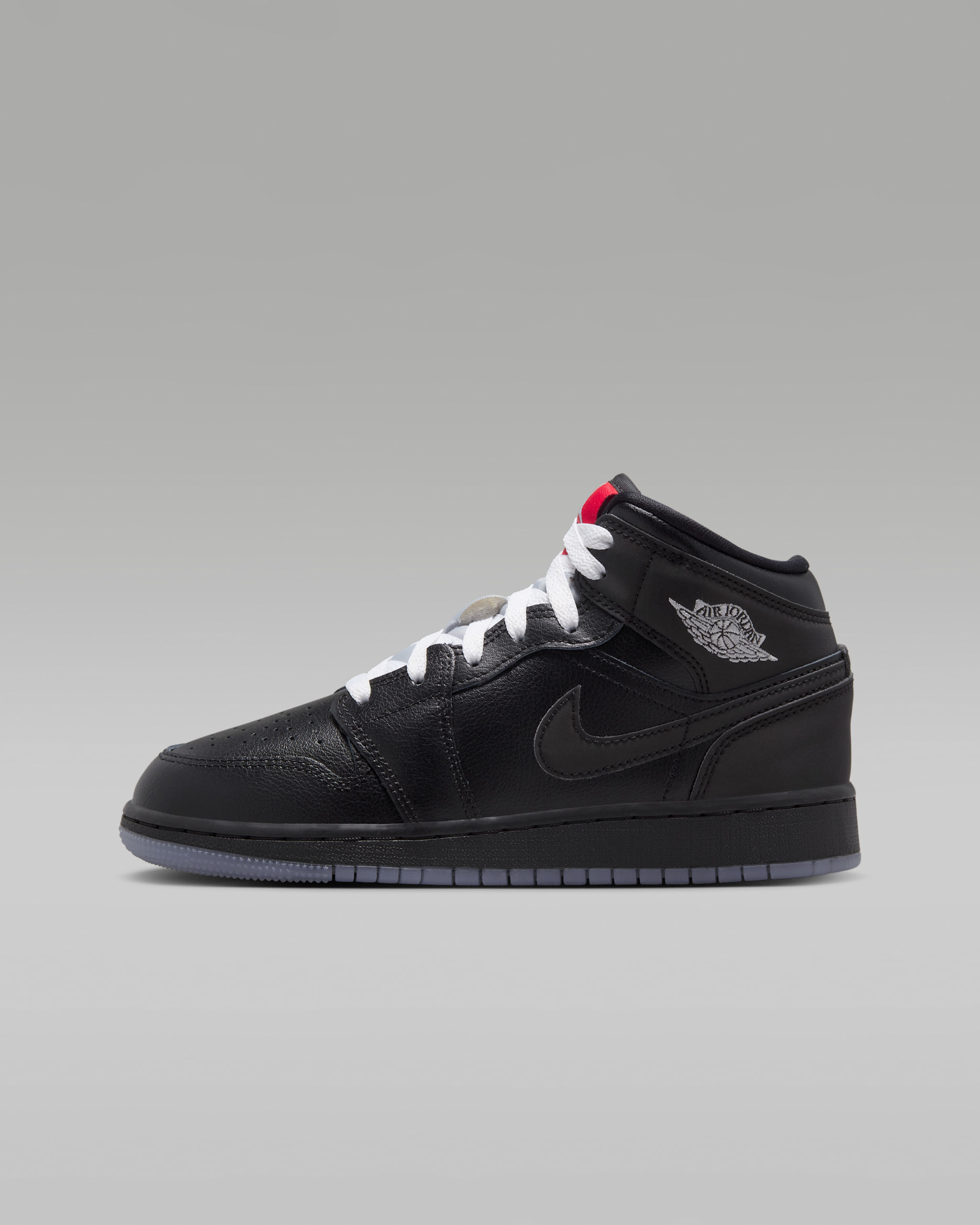 Air Jordan 1 Mid Older Kids' Shoes - Black/White/Wolf Grey/Black