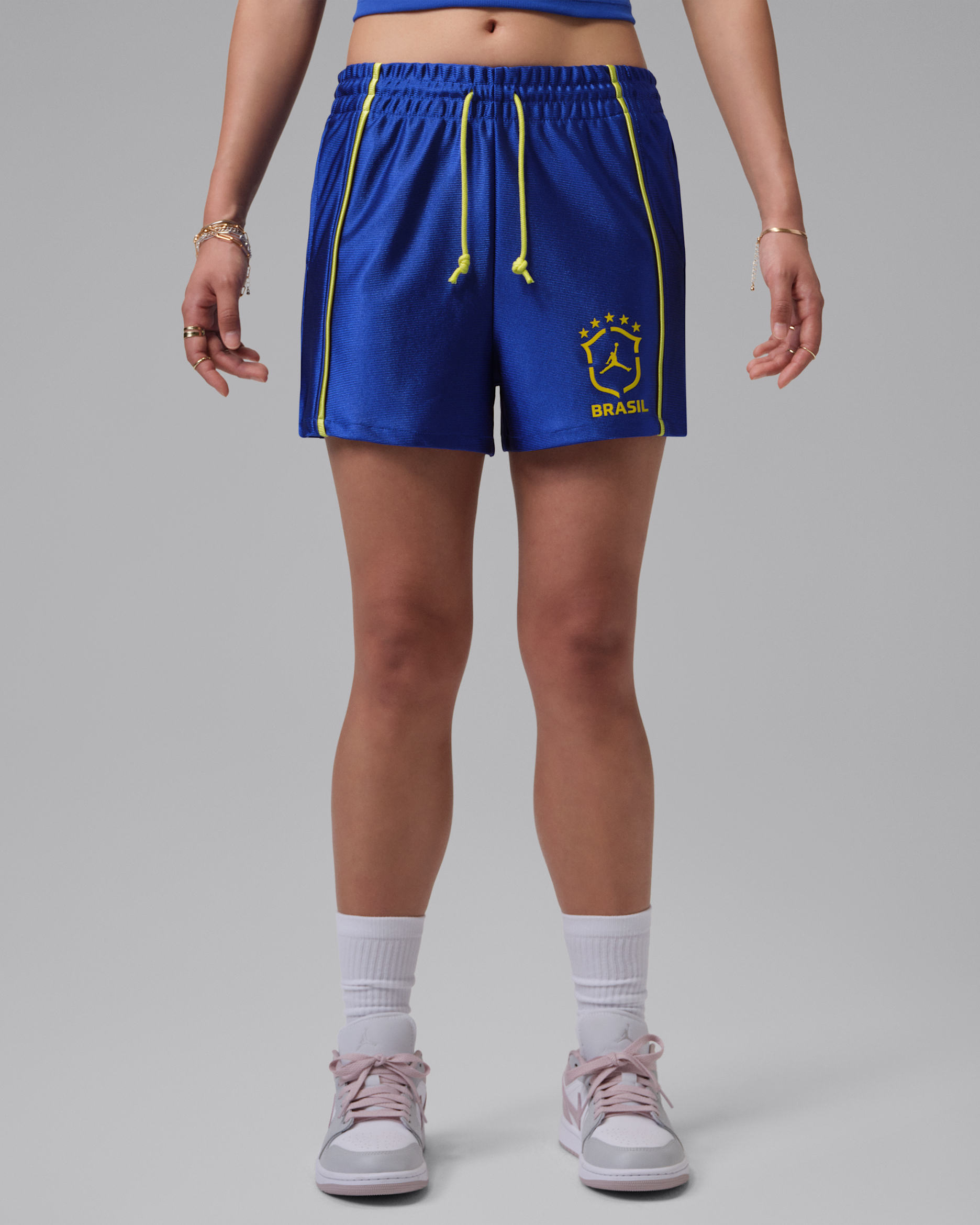 ジョーダン ブルックリン ウィメンズ ニット ブラジル ショートパンツ - オールドロイヤル/イエローパルス