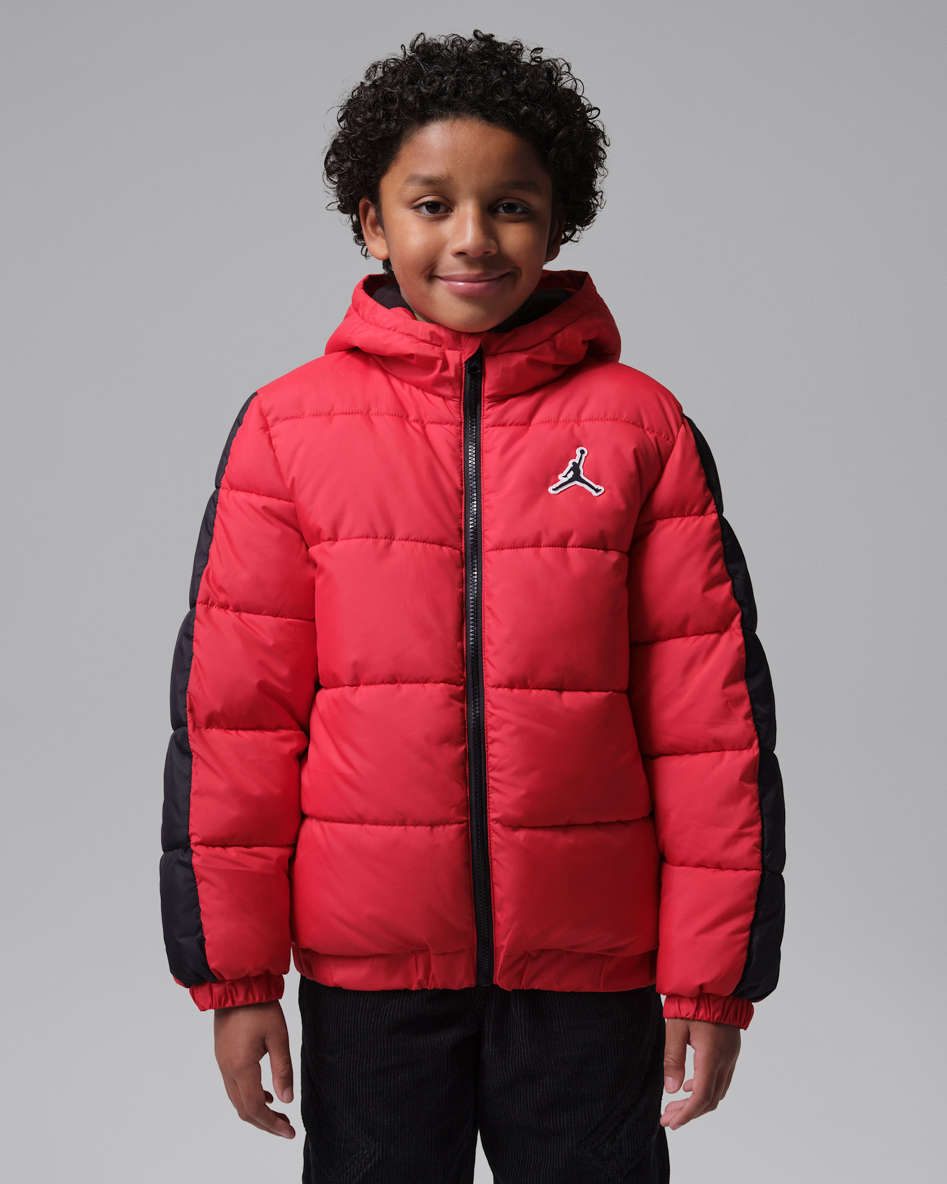 Jordan Big Kids' Colorblock Puffer Jacket - University Red