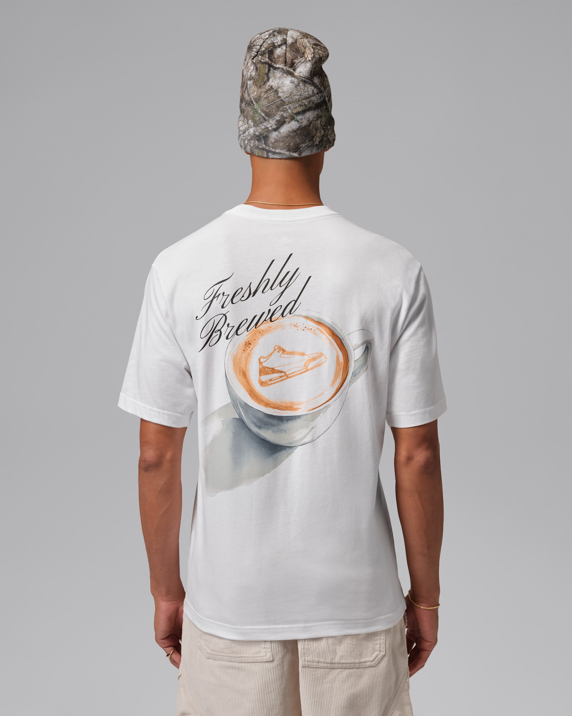 조던 남성용 그래픽 티셔츠 - 화이트/블랙