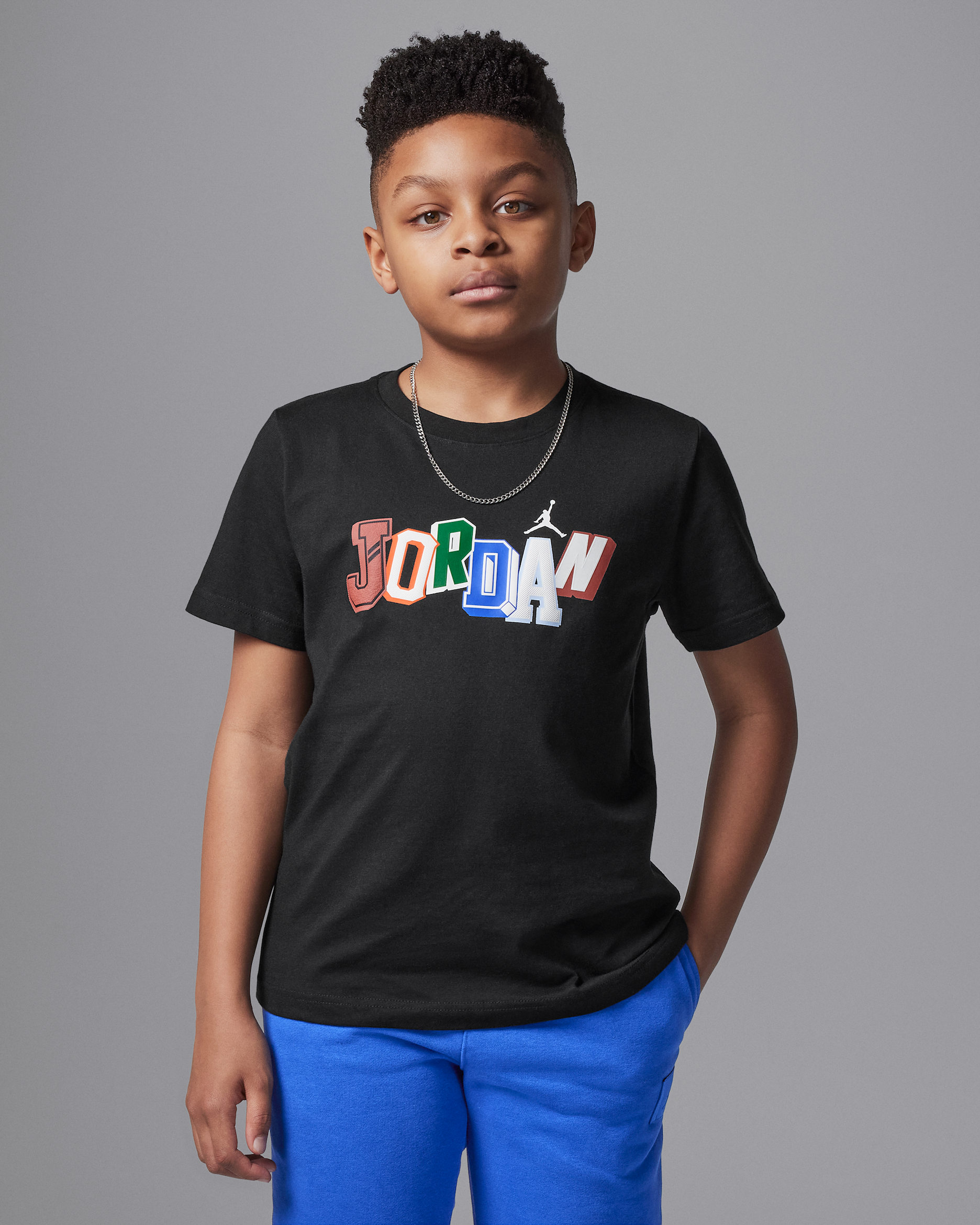 조던 주니어 시그니처 티셔츠 - 블랙