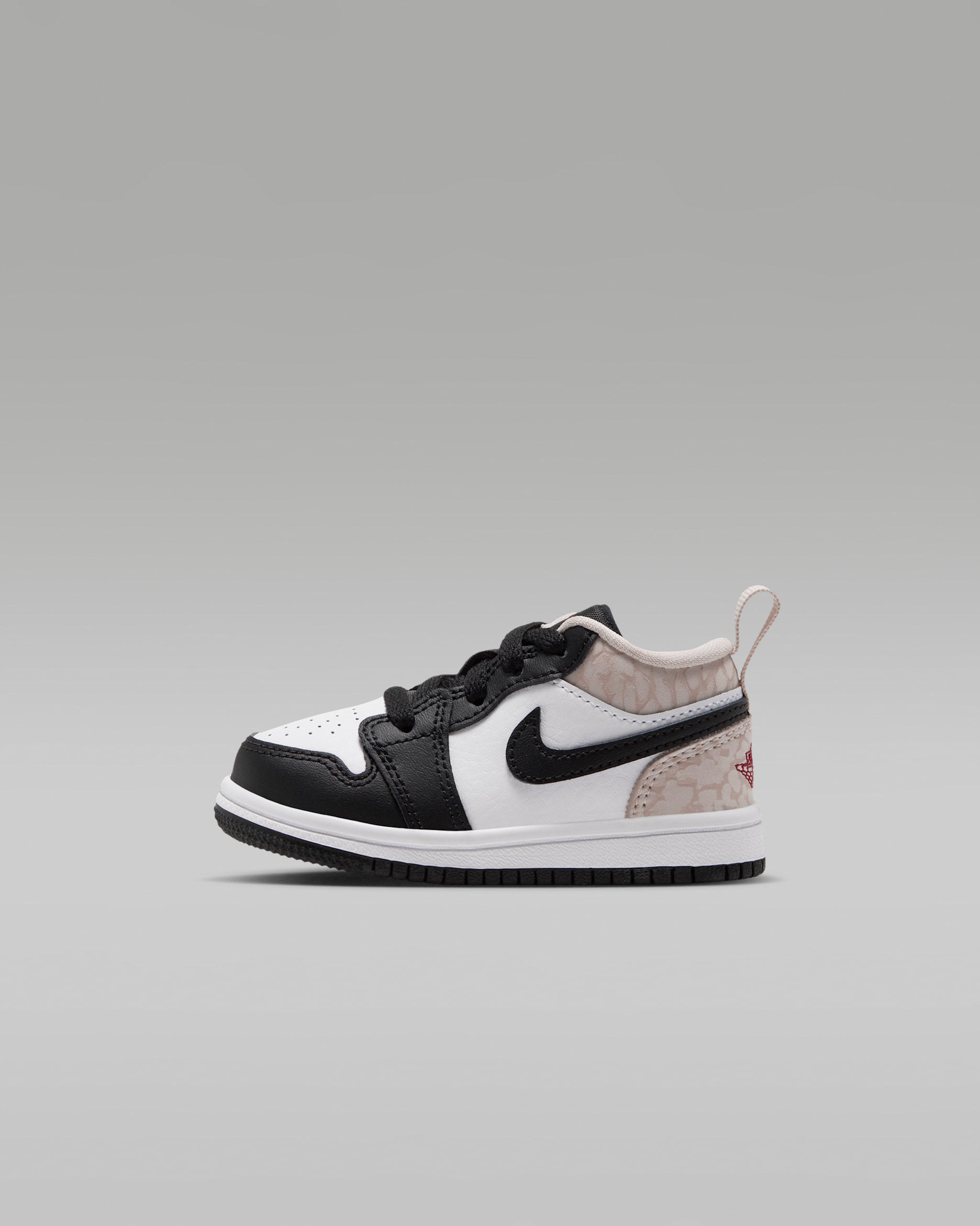 Jordan 1 Low SE schoenen voor baby's/peuters - Zwart/Wit/Light Orewood Brown/Team Red
