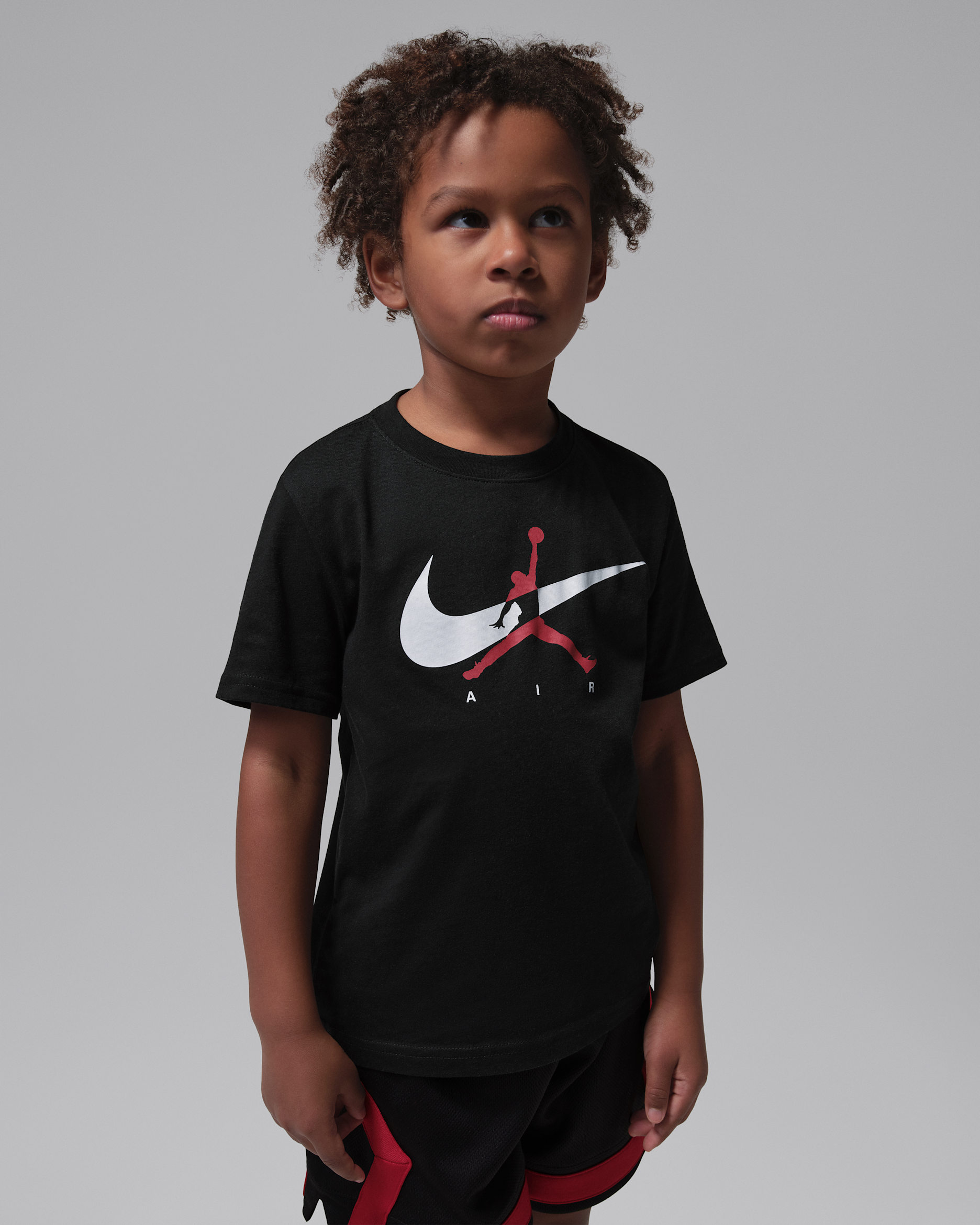 Playera Jumpman Swoosh Intersection para niños talla pequeña Jordan - Negro