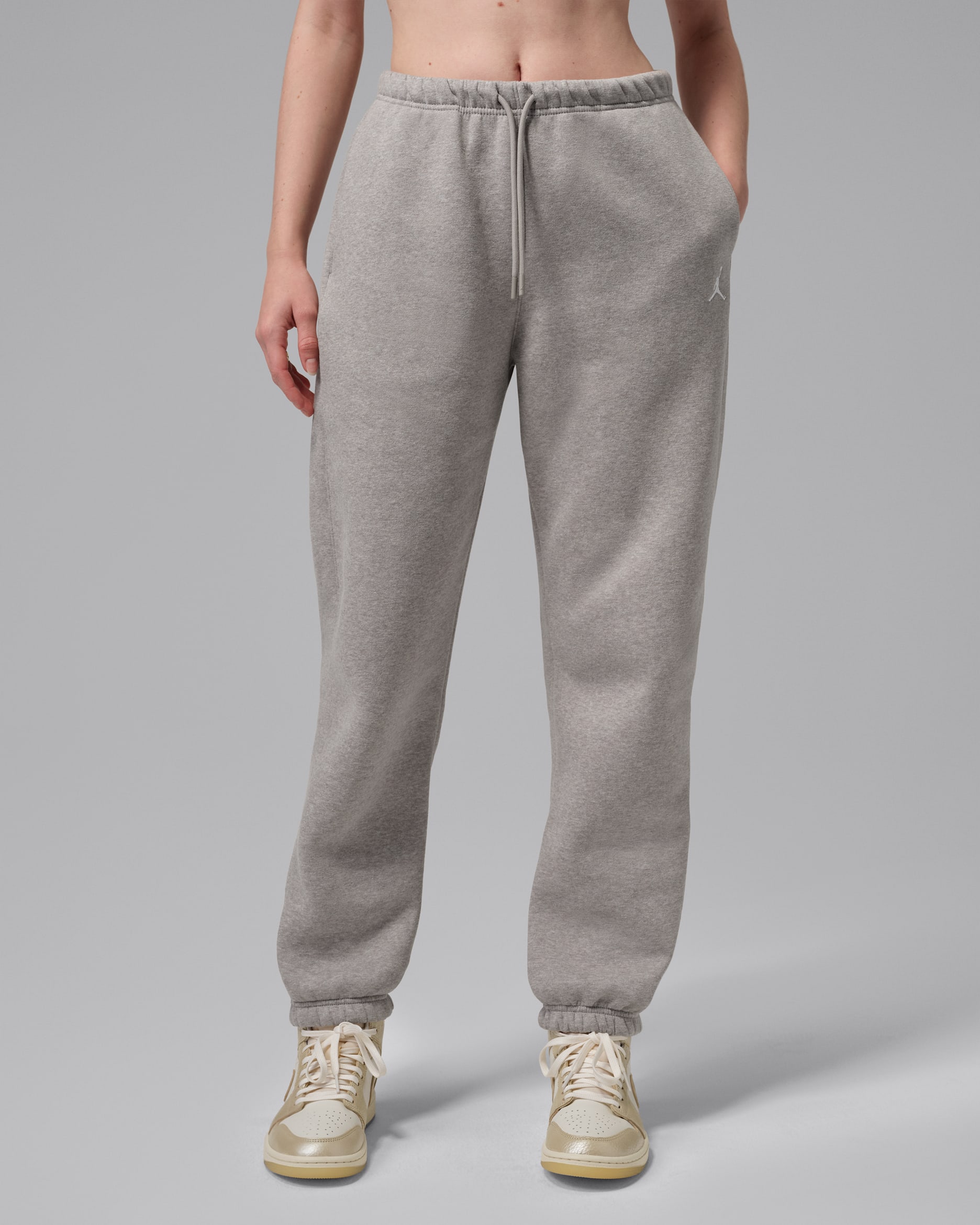Jordan Brooklyn Fleece Women's Trousers - Enigma Stone/White