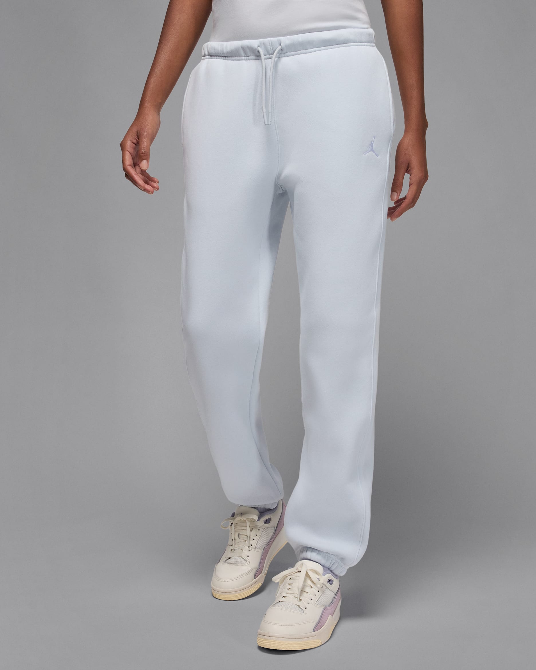 Jordan Brooklyn Fleece-bukser til kvinder - Pure Platinum/hvid