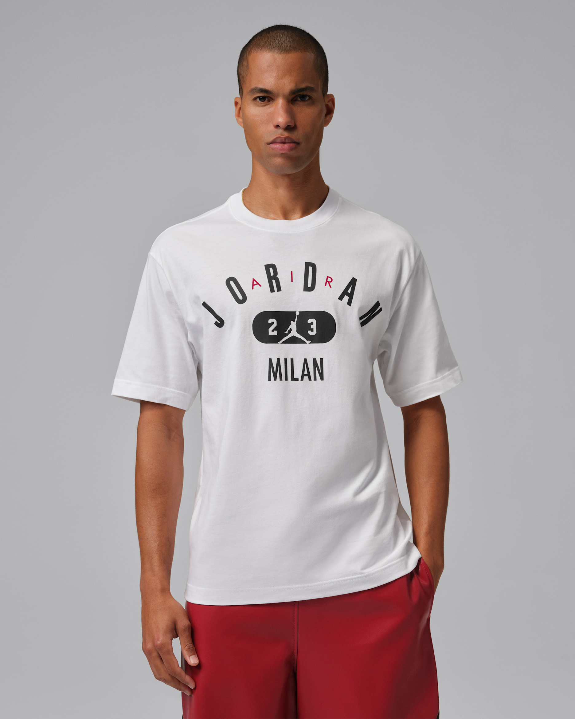 Ανδρικό T-Shirt Milan Jordan - Λευκό/Μαύρο
