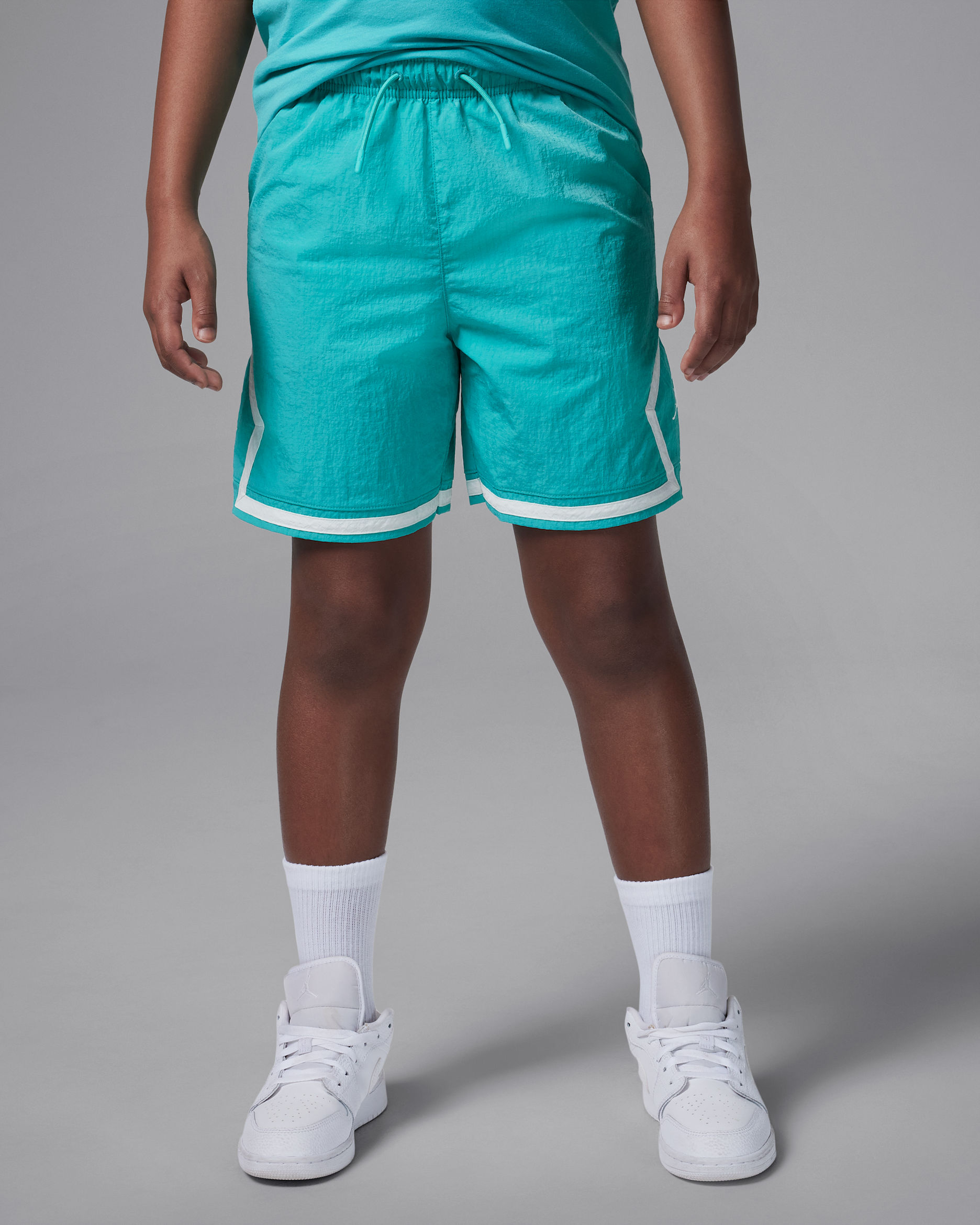 Shorts para alberca de tejido Woven Diamond para niños talla grande Jordan - Azul verdoso lavado