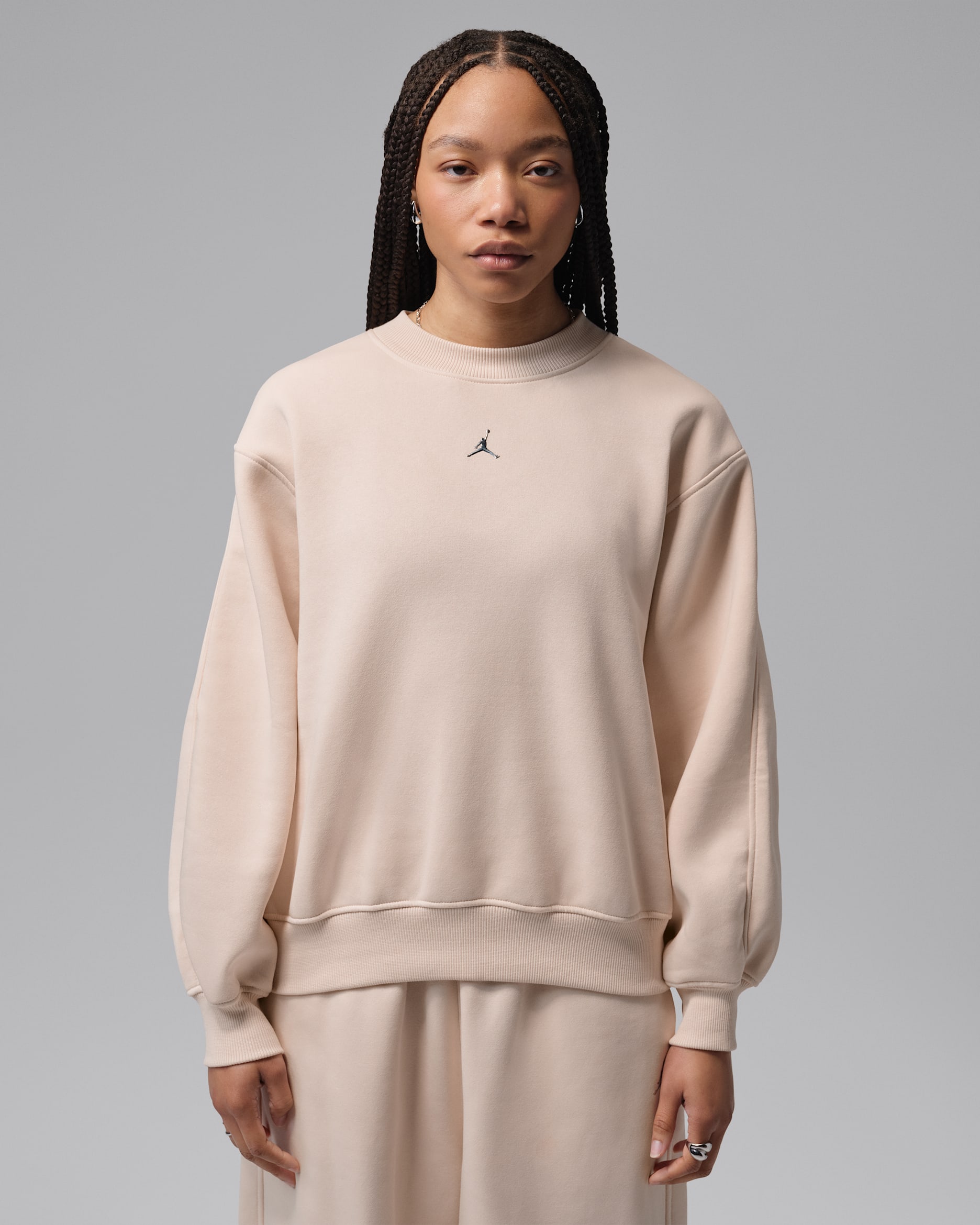 Jordan Brooklyn Women's Fleece Crew-Neck Sweatshirt - Pearl White