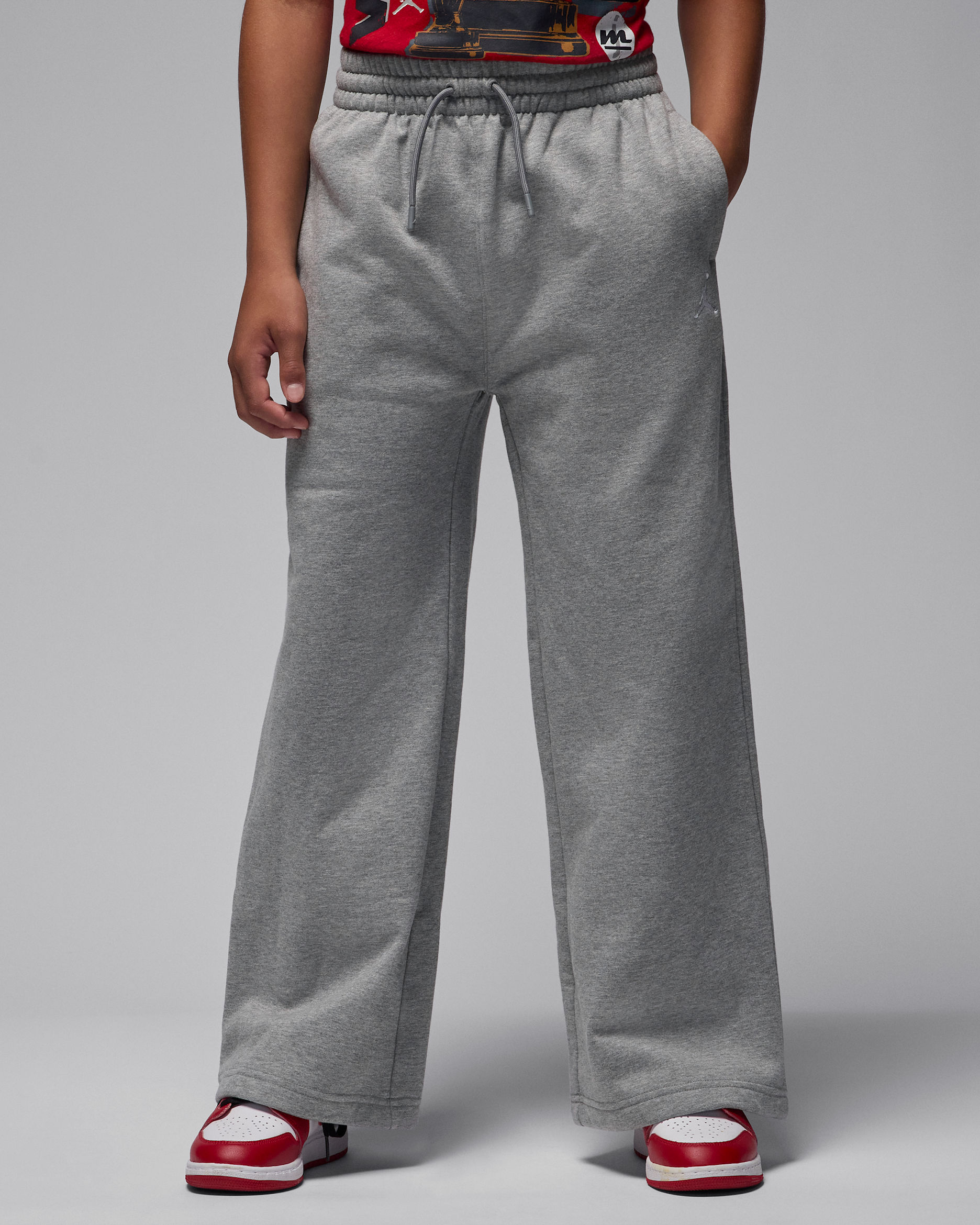 Jordan Brooklyn Essentials nyitott polárnadrág nagyobb gyerekeknek - Carbon Heather