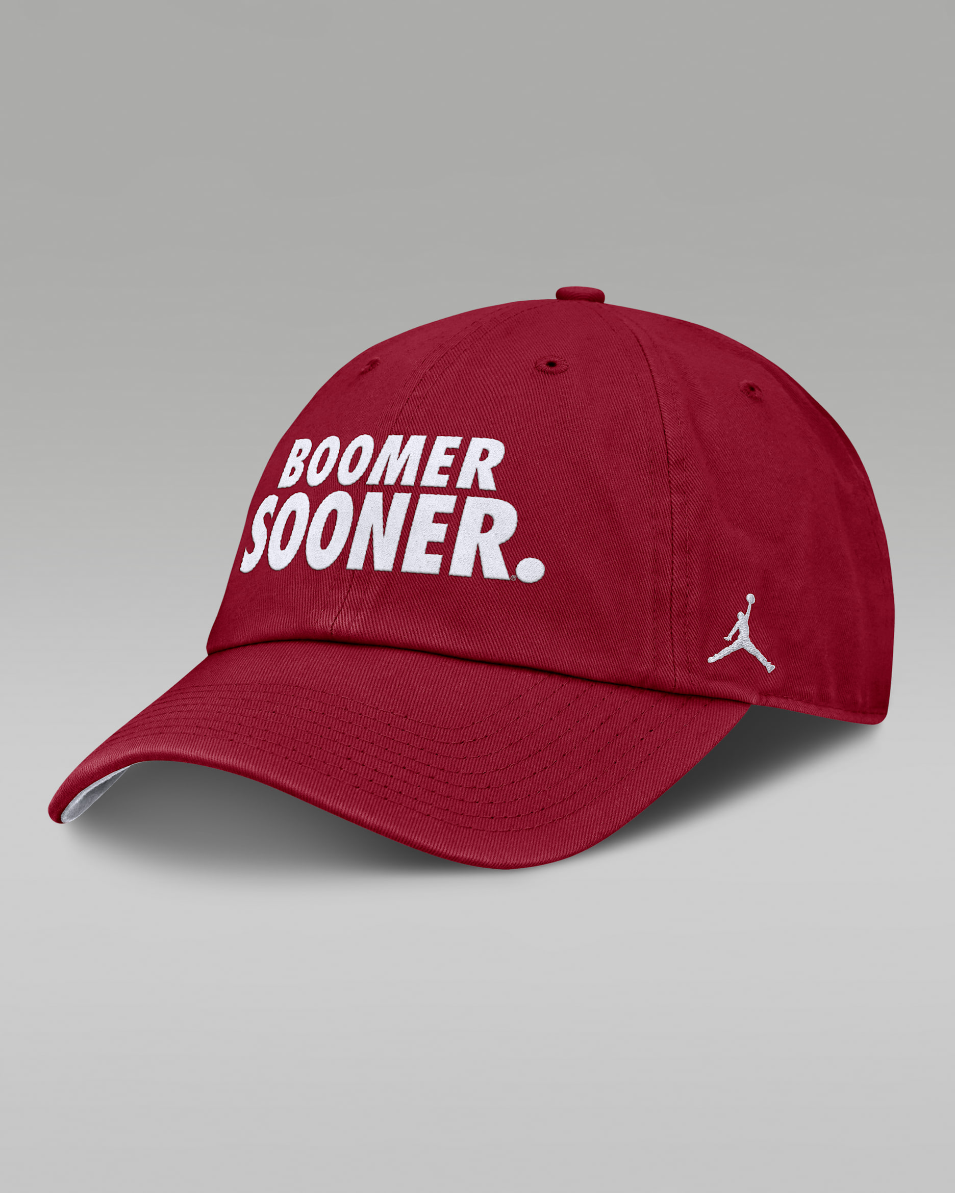 Oklahoma Primetime Chant Club Men's Jordan Brand College Adjustable Hat - Crimson/White/White
