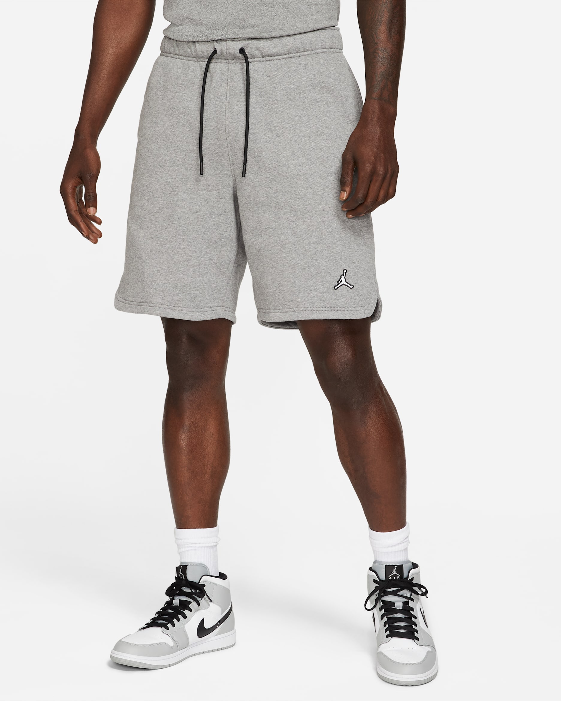 Jordan Brooklyn Fleece Men's Shorts - Carbon Heather/White