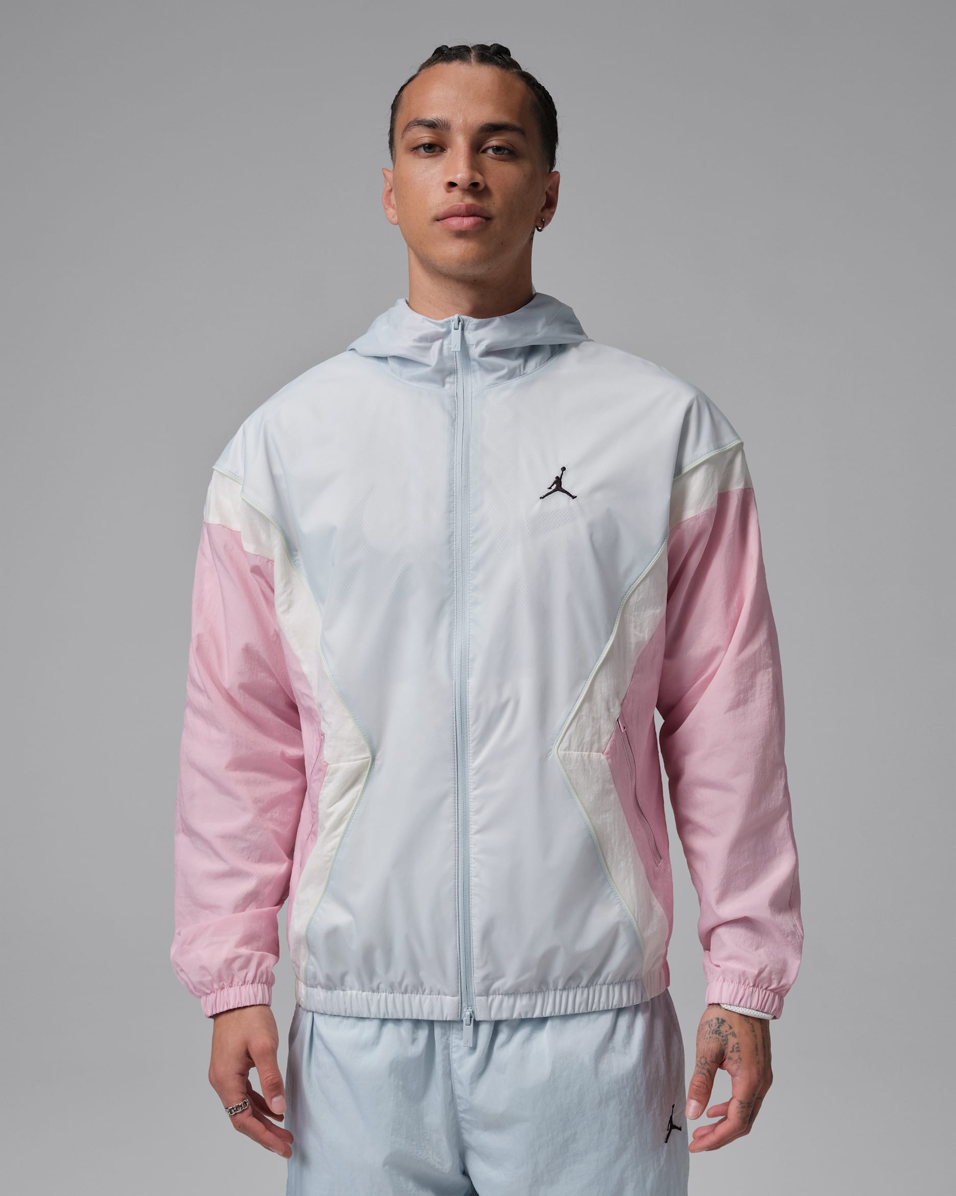 Jordan Brooklyn Men's Hooded Draft Jacket - Aura/Iced Carmine/Jade Aura/Black