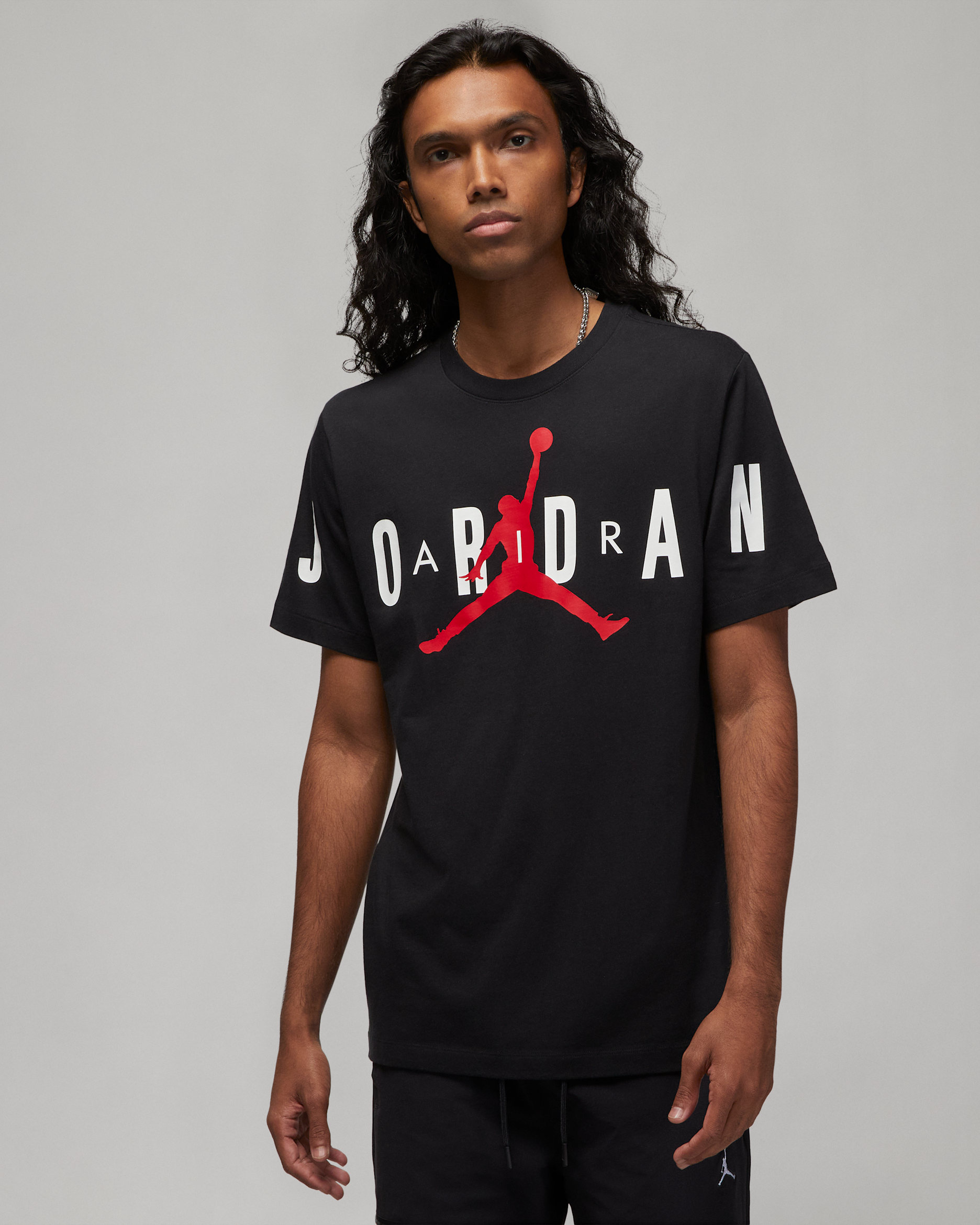 Jordan Air Men's Stretch T-Shirt - Black/White/Black