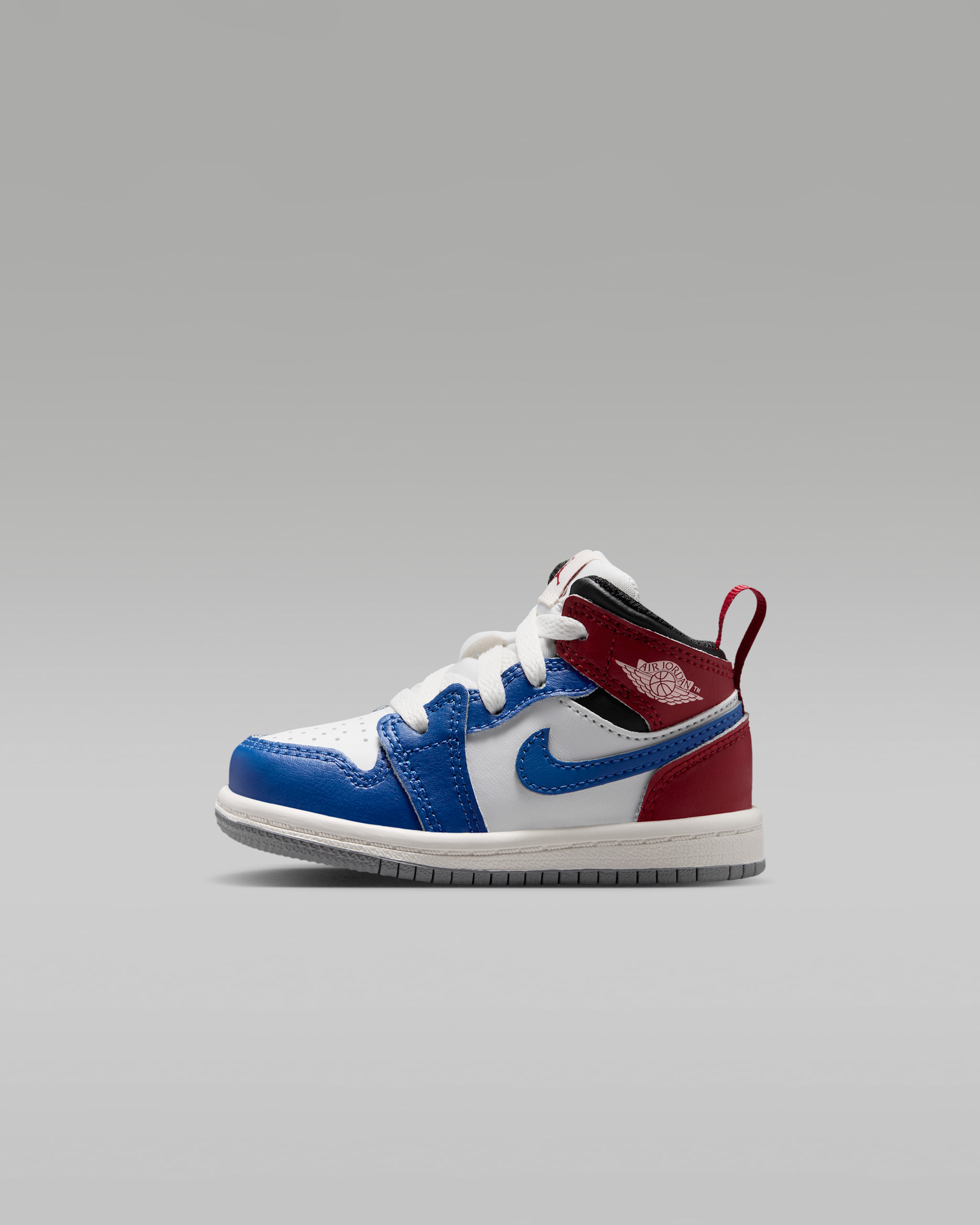 Jordan 1 Mid Baby/Toddler Shoes - True Blue/Varsity Red/Black/Summit White