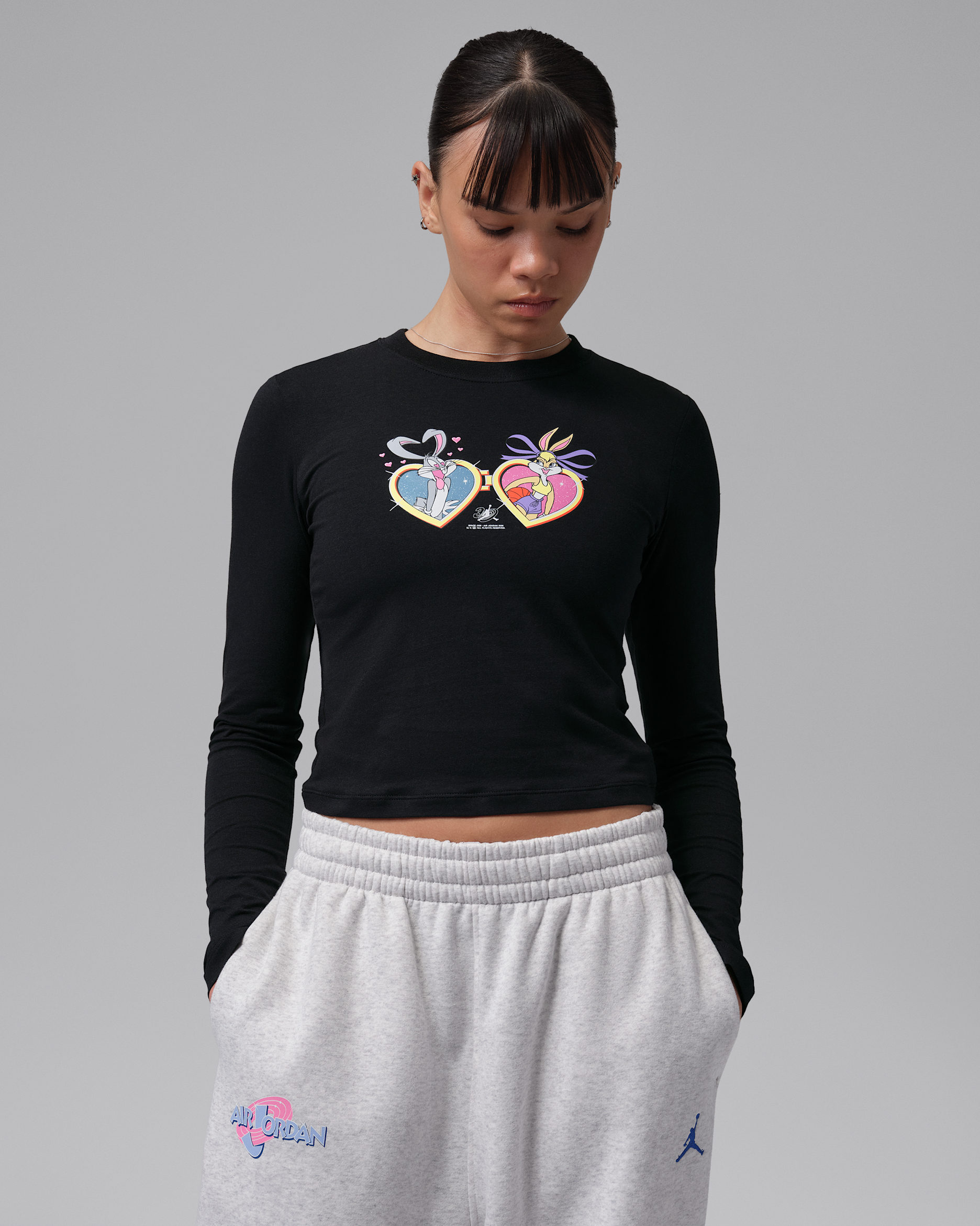 Jordan Space Jam Women's Locket Long-Sleeve T-Shirt - Black