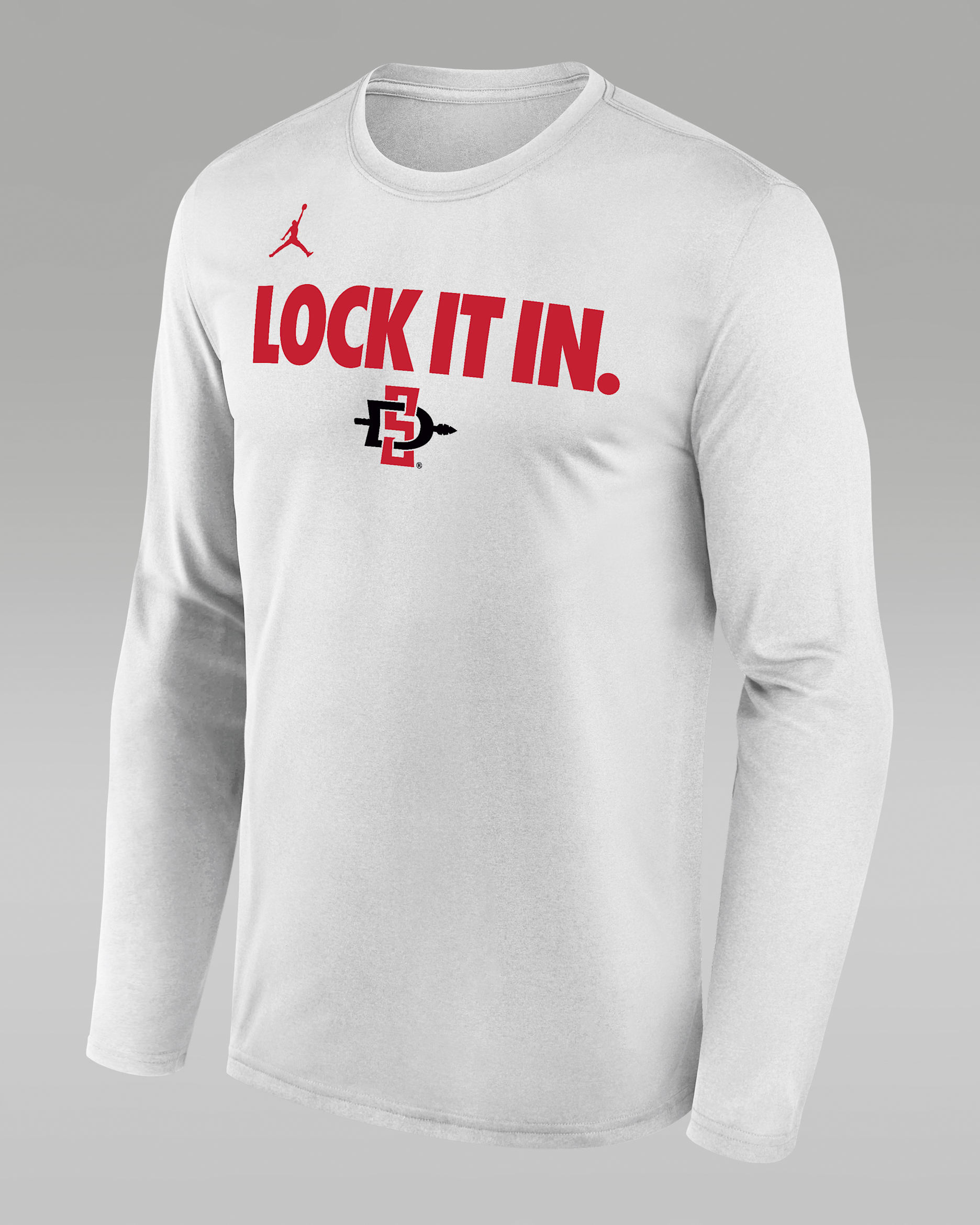 Playera de manga larga universitaria Nike Dri-FIT para hombre San Diego State 2026 On-Court Bench