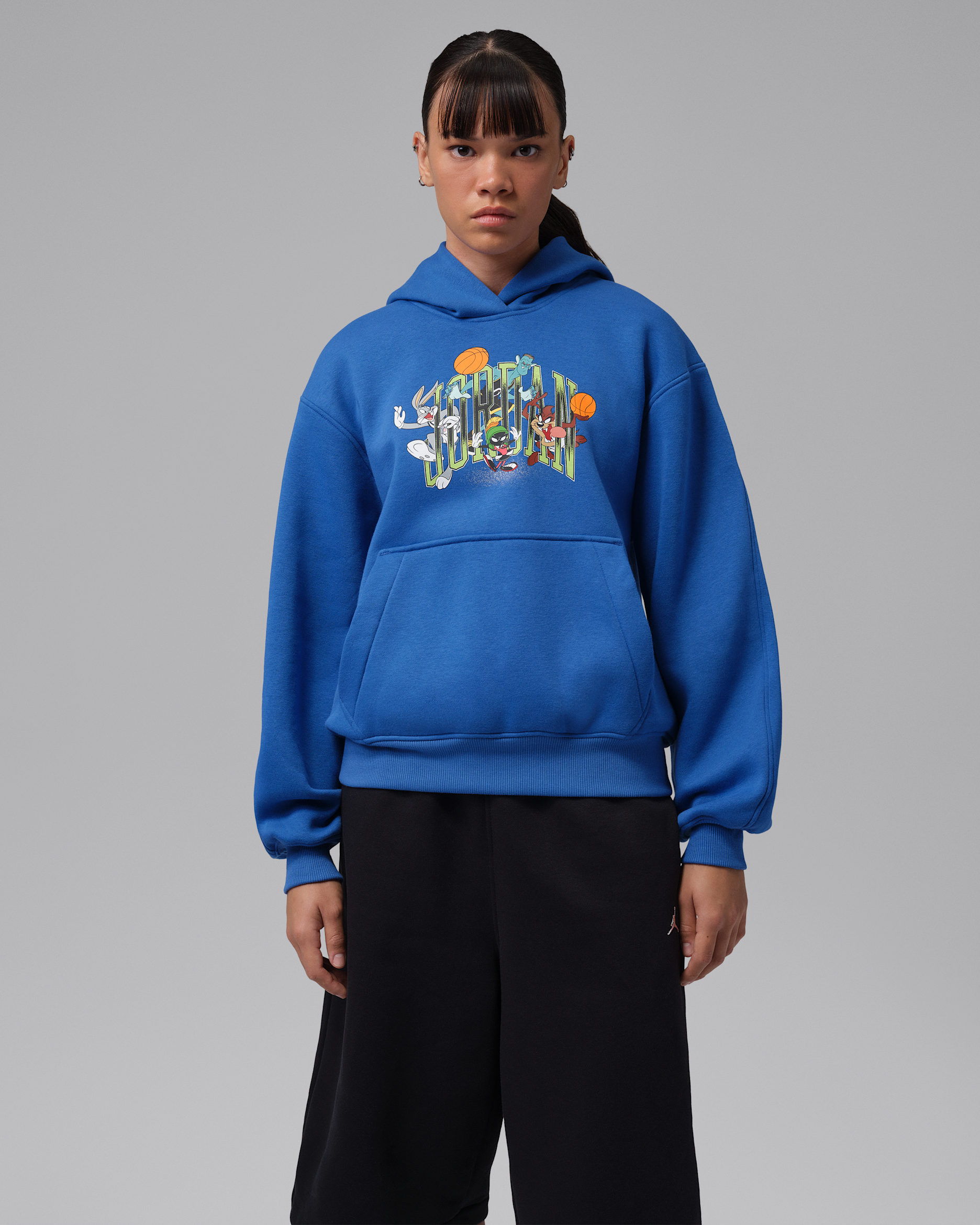 Jordan Space Jam fleecehettegenser til dame - Varsity Royal/Hvit