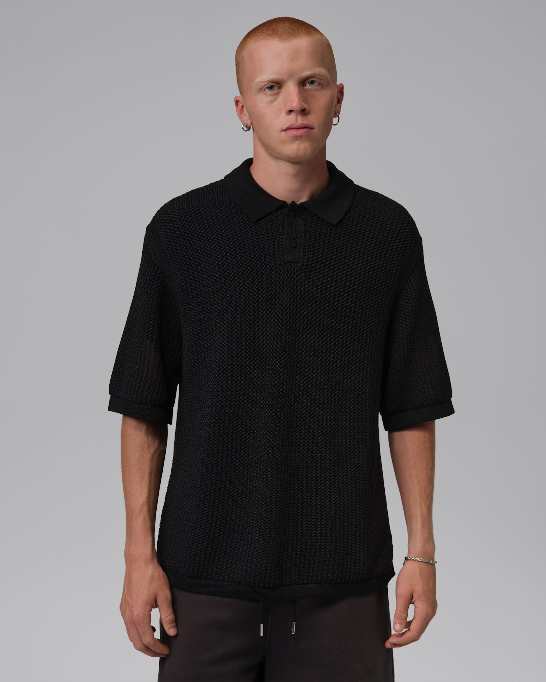 Jordan Flight kurzärmliges Strick-Poloshirt (Herren) - Schwarz