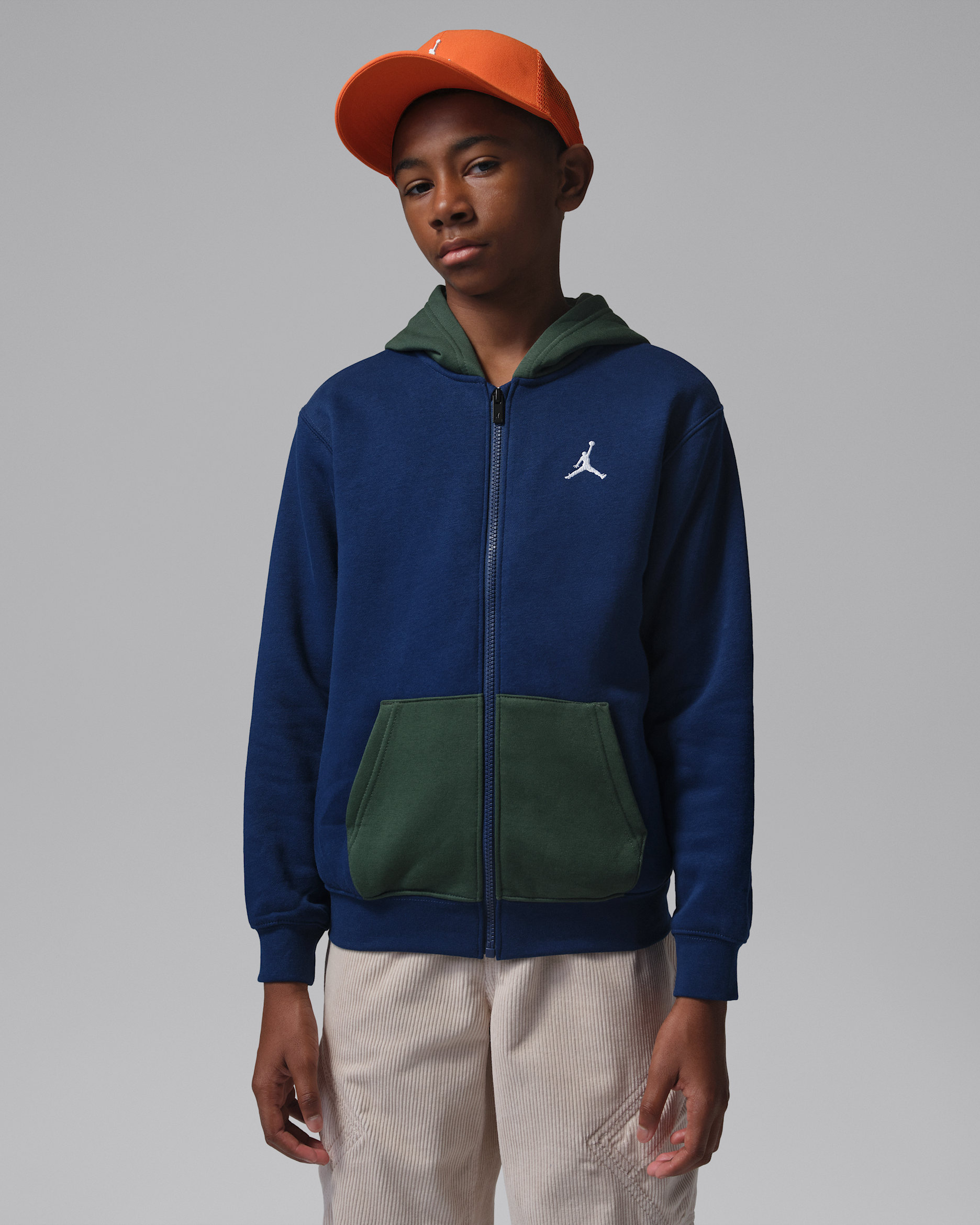 Sweat à capuche zippé Jordan Brooklyn Fleece pour ado - Blue Void