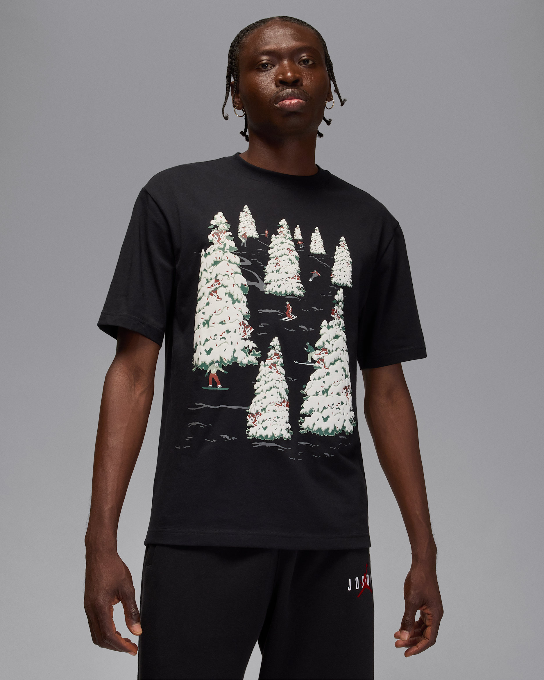 Playera para hombre Jordan Brooklyn - Negro/Piedra roja