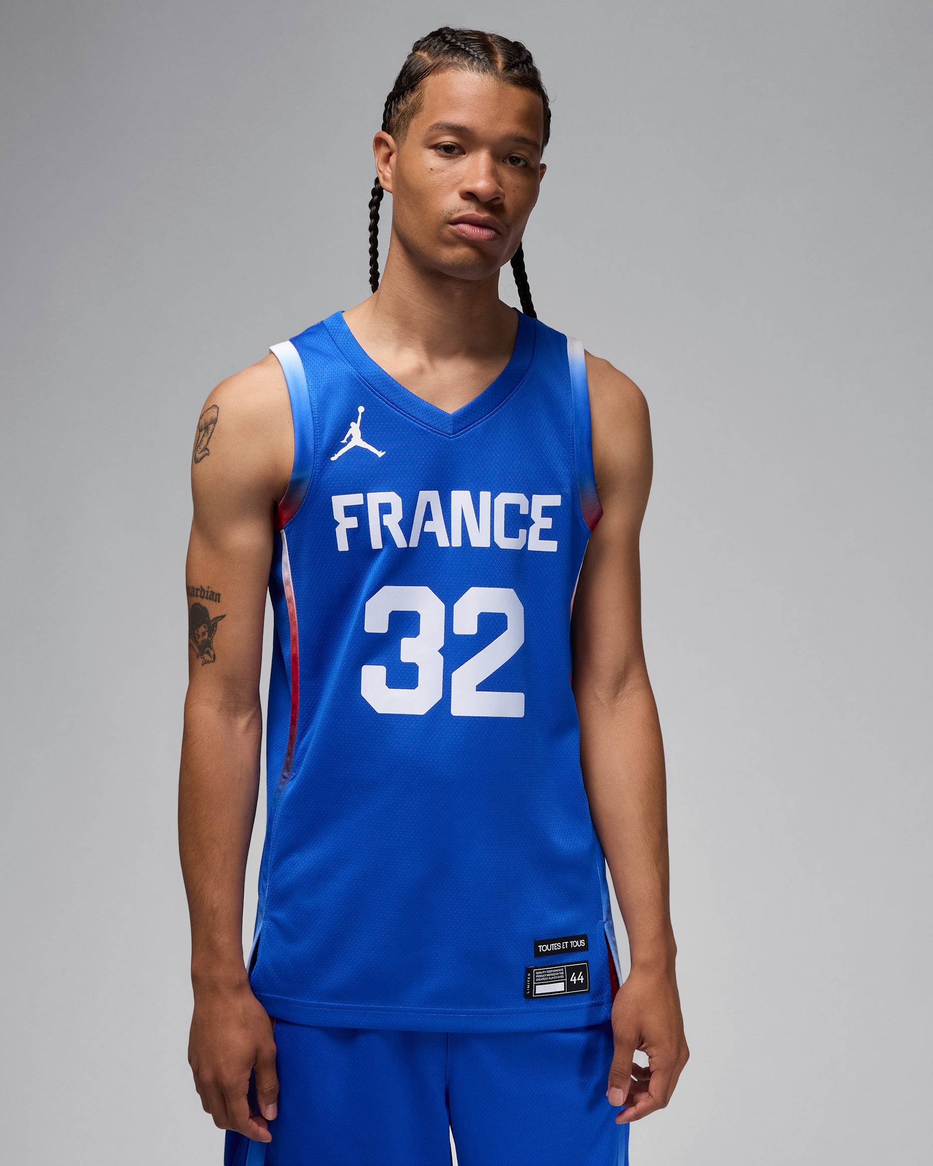 Jersey de básquetbol Jordan Replica para hombre Victor Wembanyama France Limited Road - Hiperroyal/Blanco