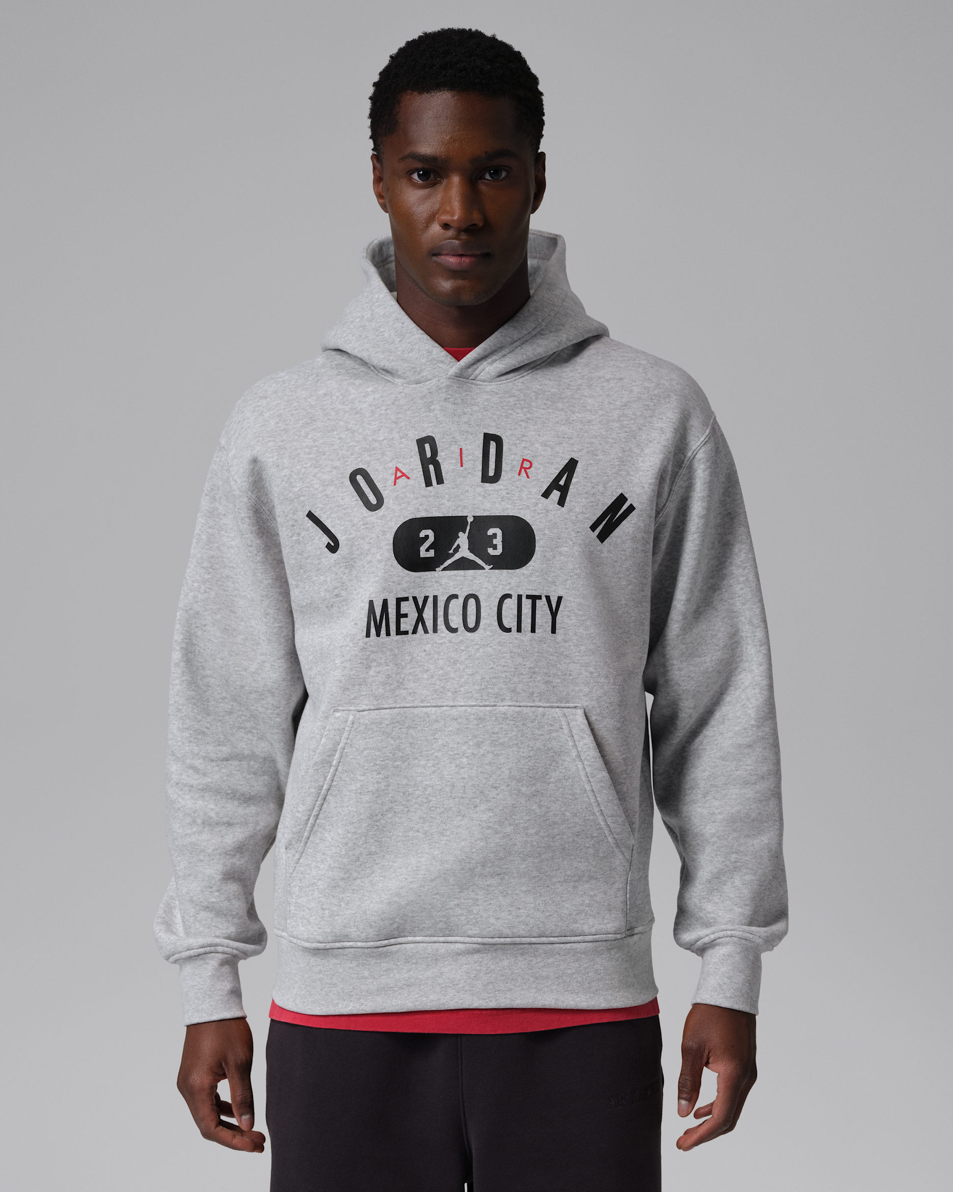 Sudadera con gorro sin cierre Jordan de tejido Fleece para hombre Mexico City - Gris jaspeado