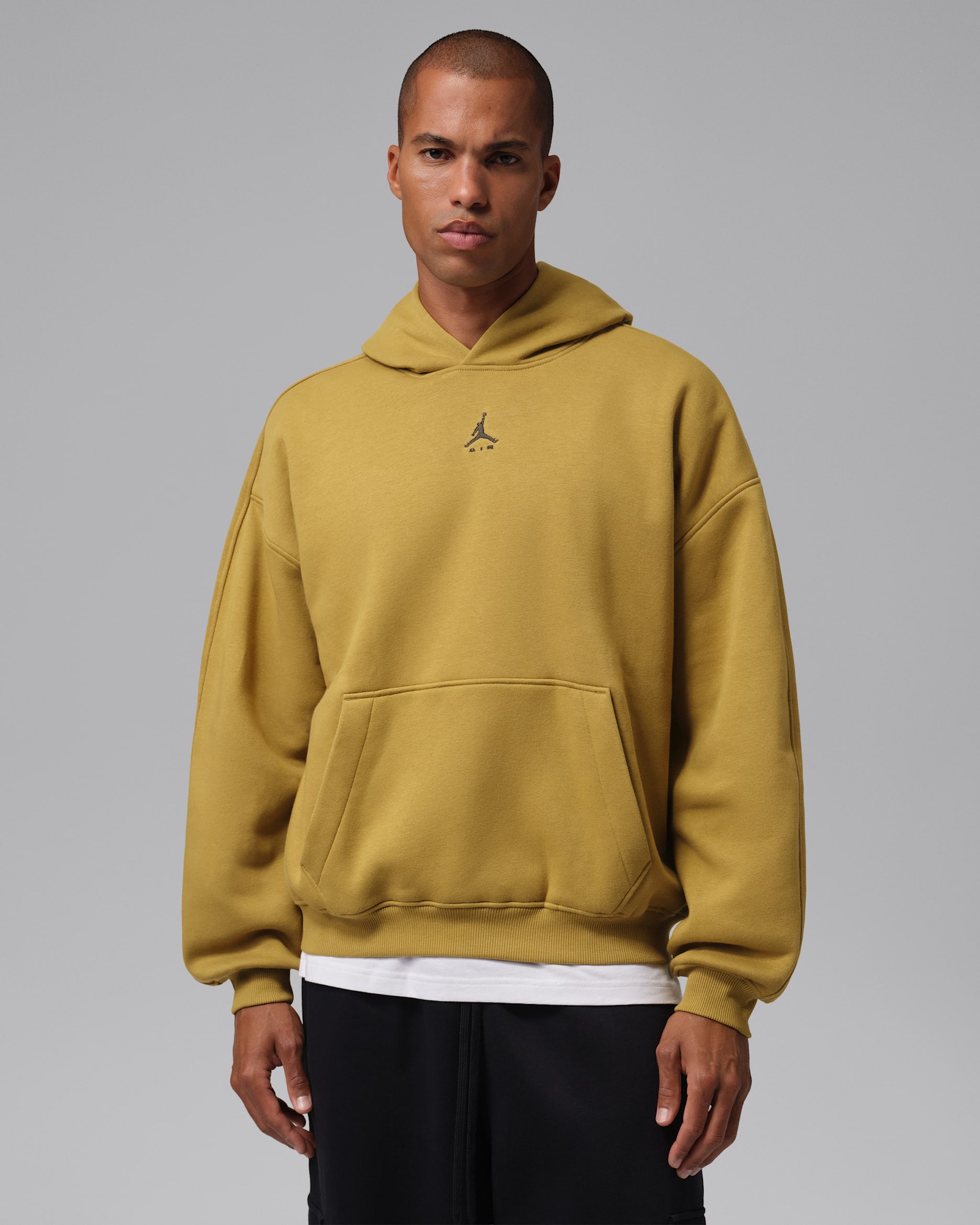 Fleecehuvtröja Jordan Brooklyn i oversize-modell för män - Desert Moss/Hazel Rush