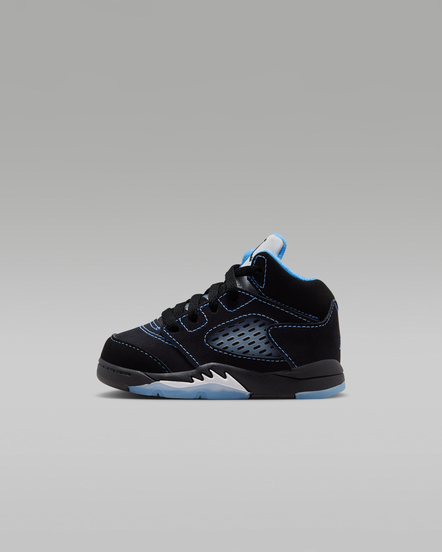 Jordan 5 "Black Carolina" Baby/Toddler Shoes - Black/White/University Blue
