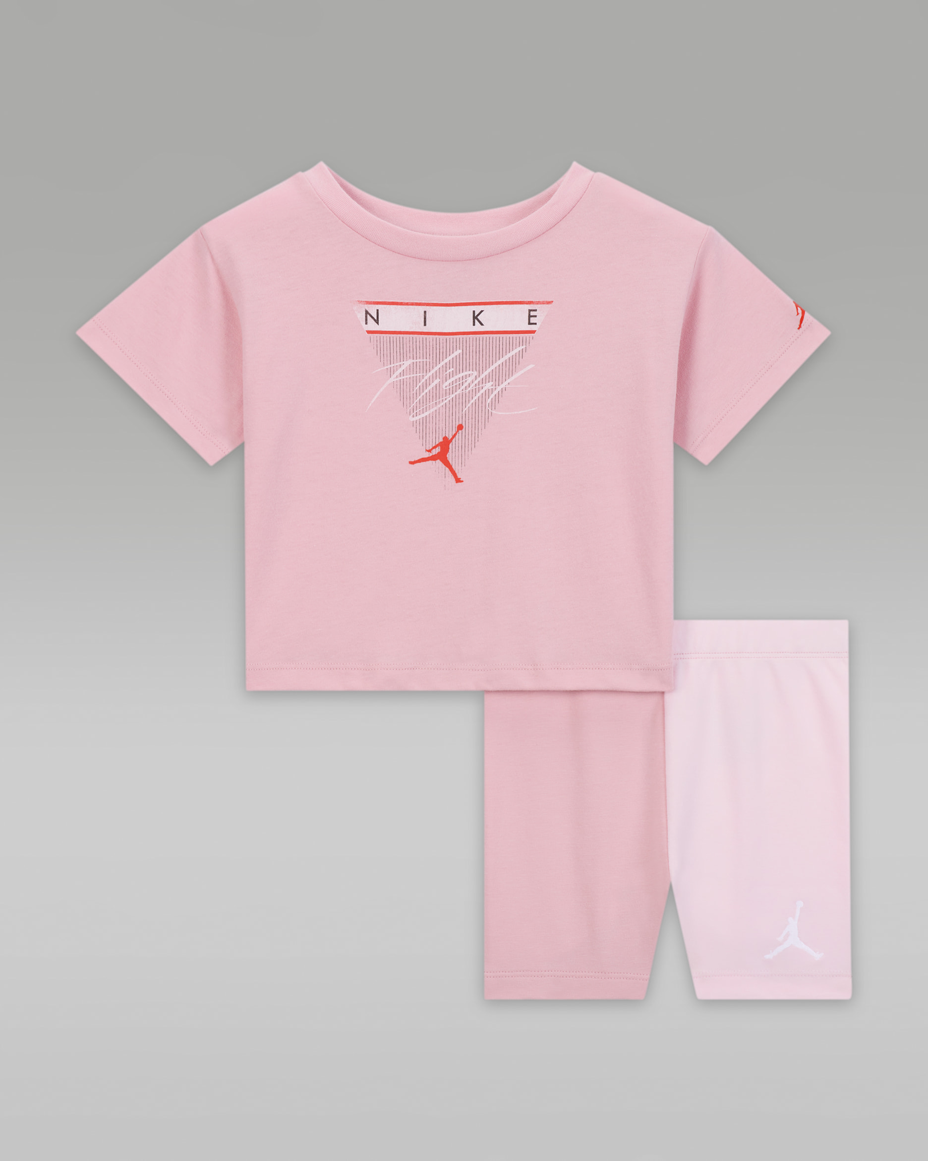 Jordan Mini Me Baby (12-24M) Flight Bike Shorts Set - Pink Glaze