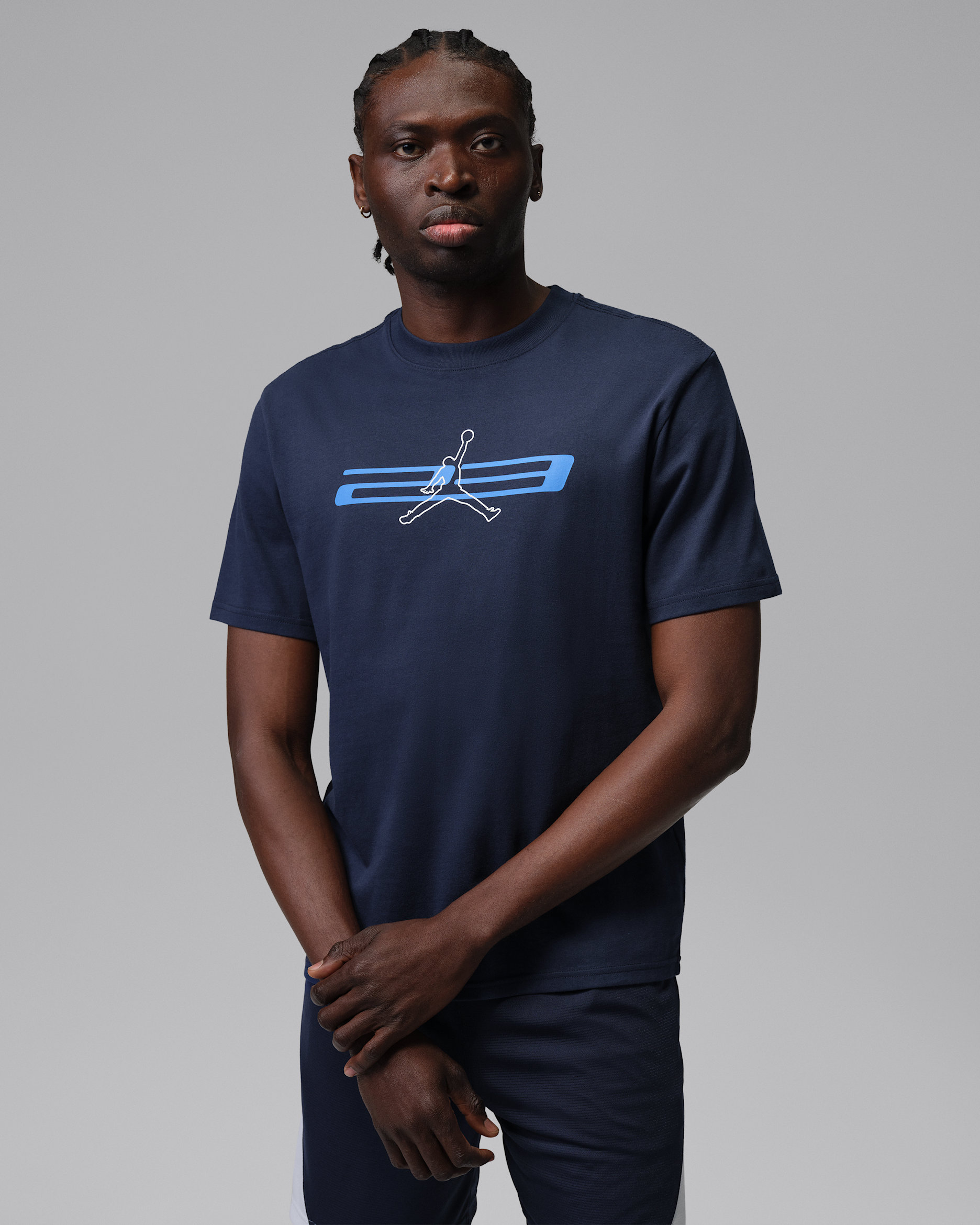 Playera Dri-FIT para hombre Jordan Sport - Azul marino medianoche/Azul universitario/Blanco