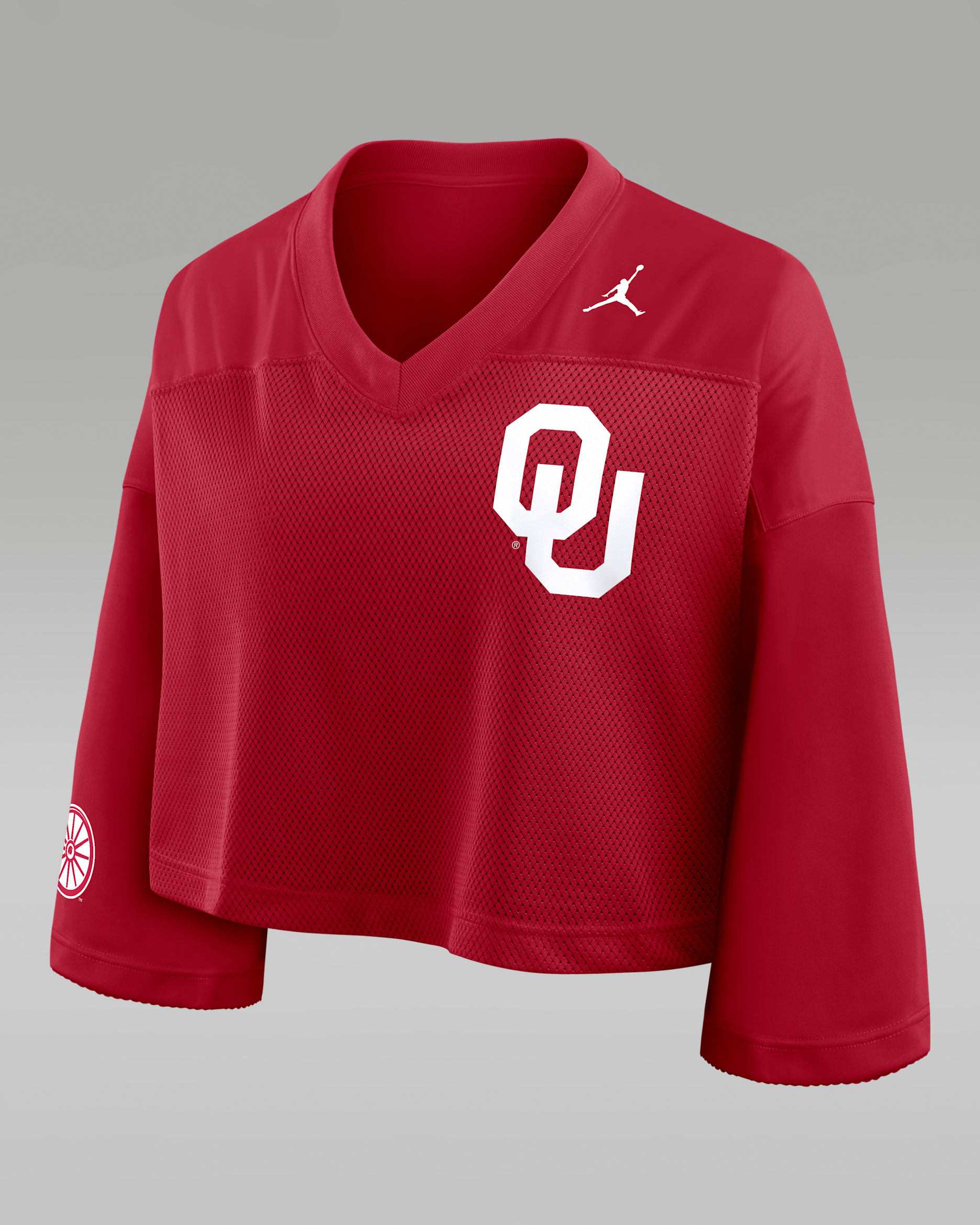 Oklahoma Jersey Women's Jordan Brand Dri-FIT College Cropped Top - Crimson