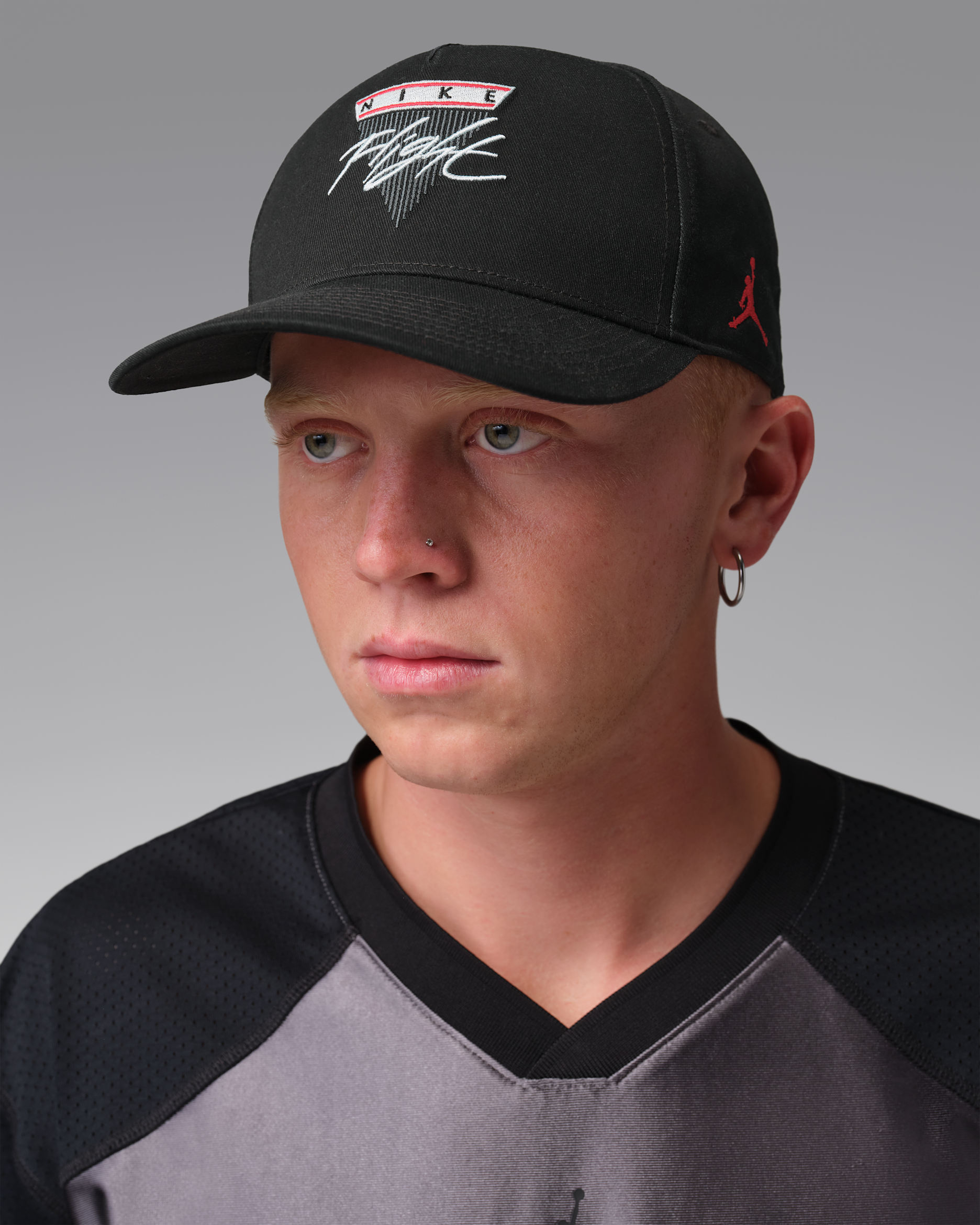 Jordan Rise Hat - Black/Black/University Red