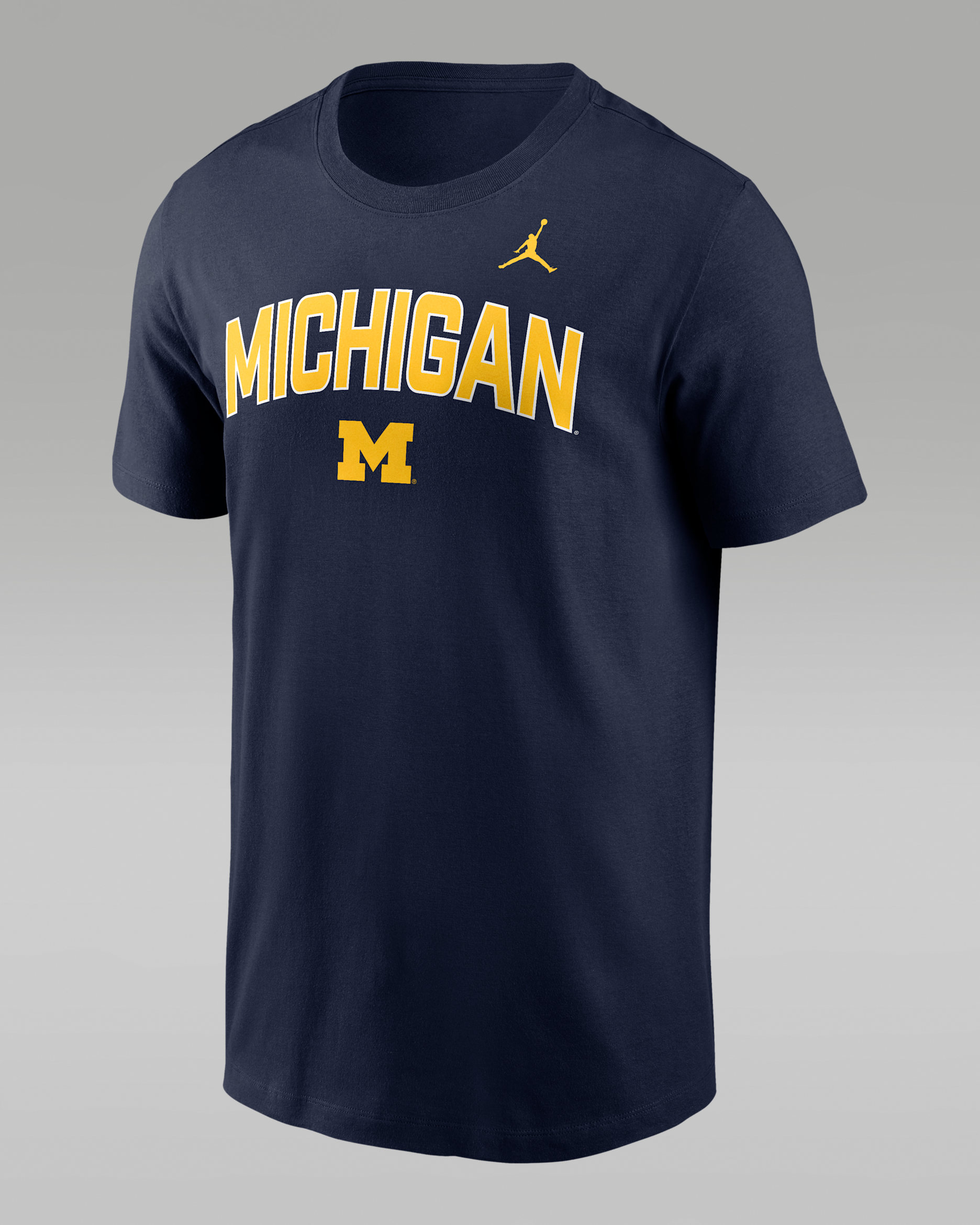 Michigan Primetime Arch Stack Men's Nike College T-Shirt - College Navy