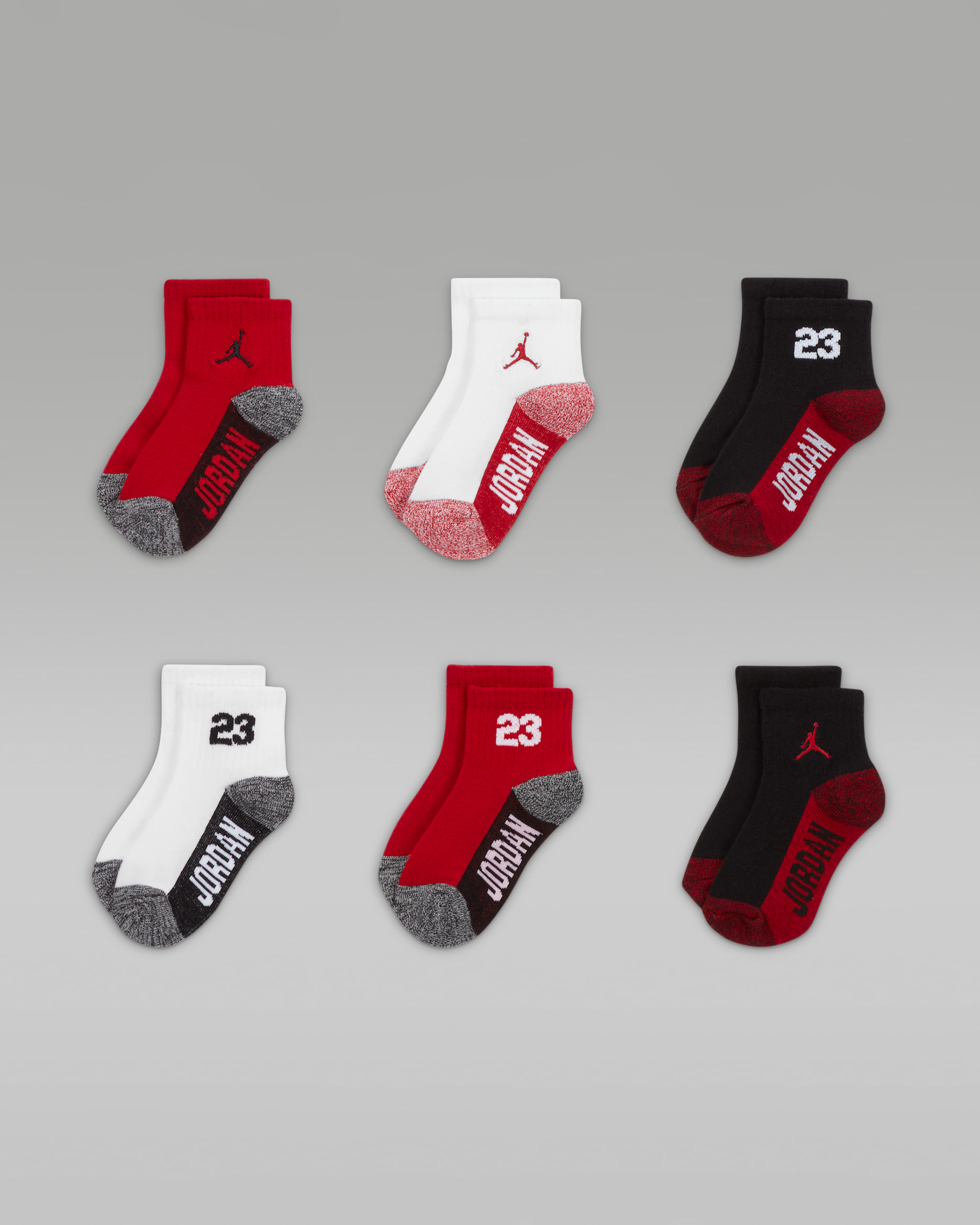 Jordan Baby Infant Socks (6 Pairs) - Gym Red