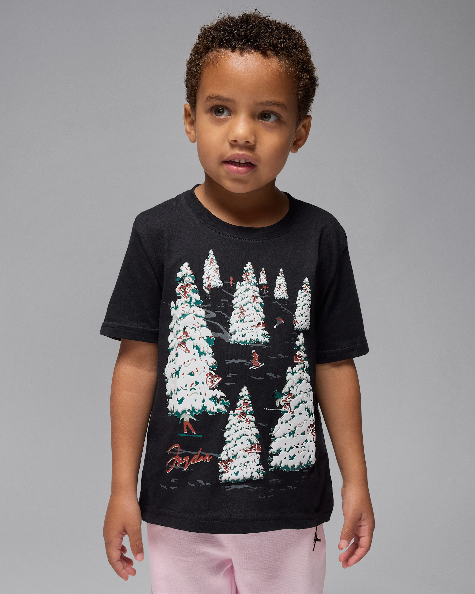 Playera Winterland para niños talla pequeña Jordan - Negro