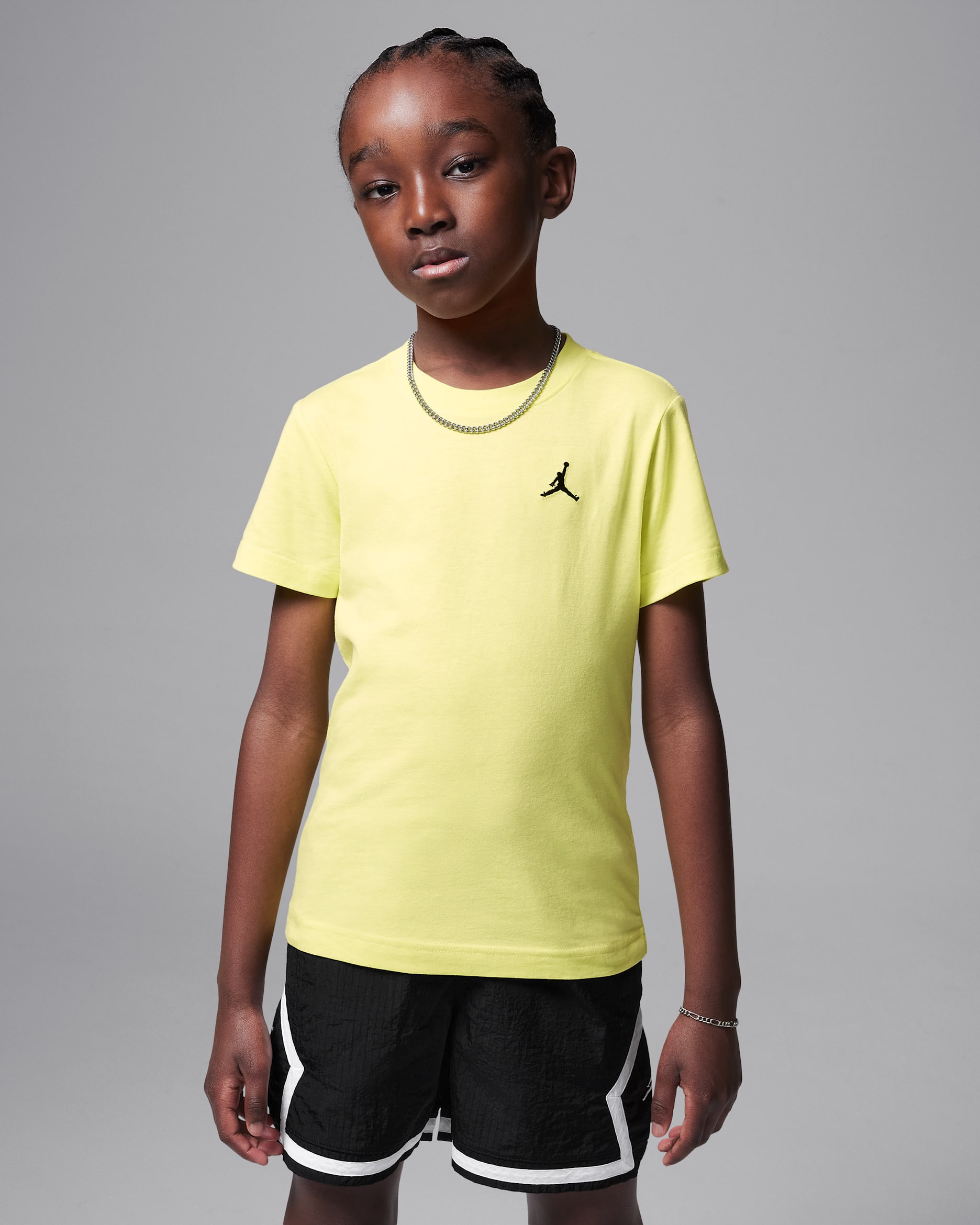 Playera bordada Jumpman Air para niños talla pequeña Jordan - Toque de limón