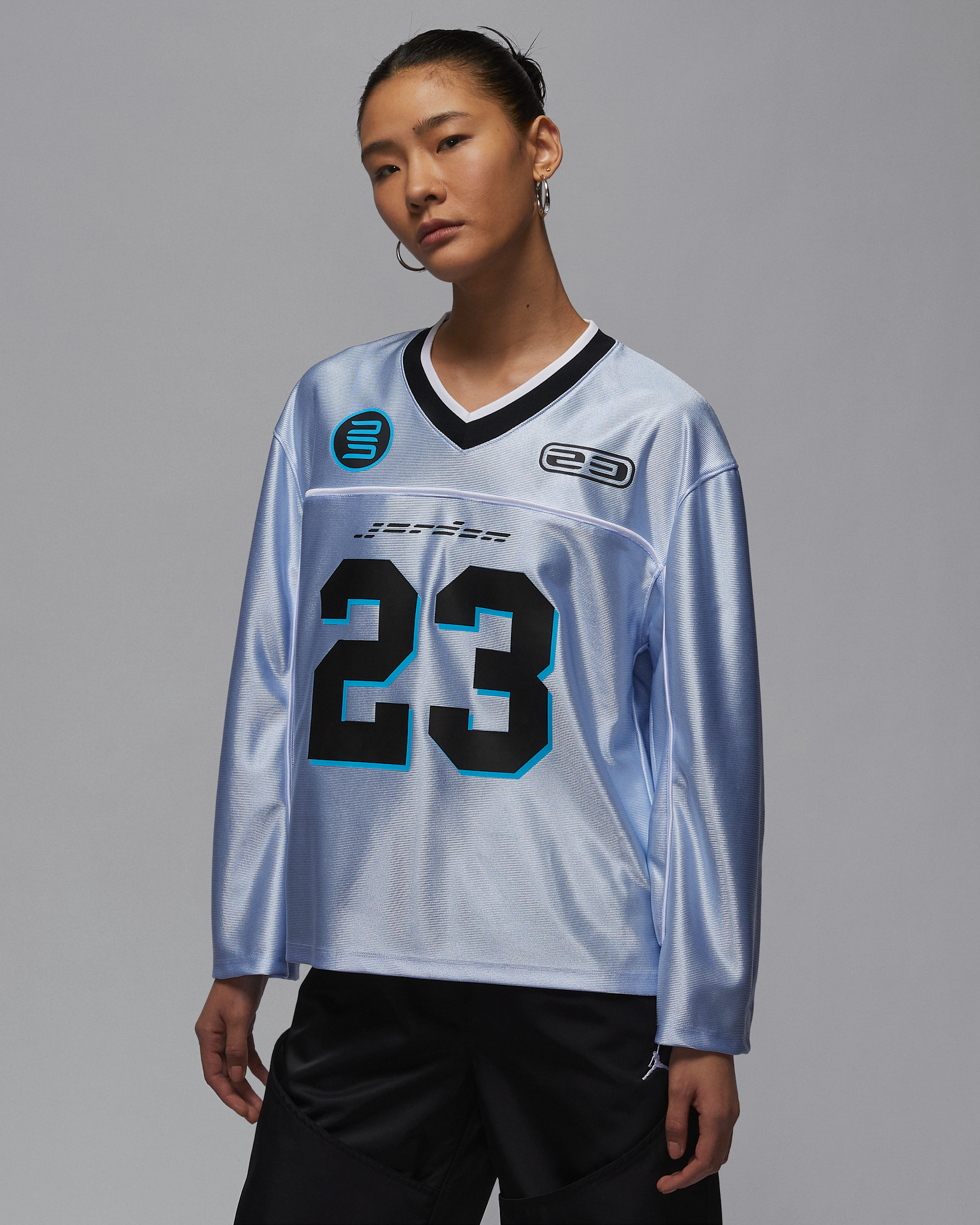 ジョーダン ウィメンズ ロングスリーブ ジャージー トップ - ハイドロジェンブルー