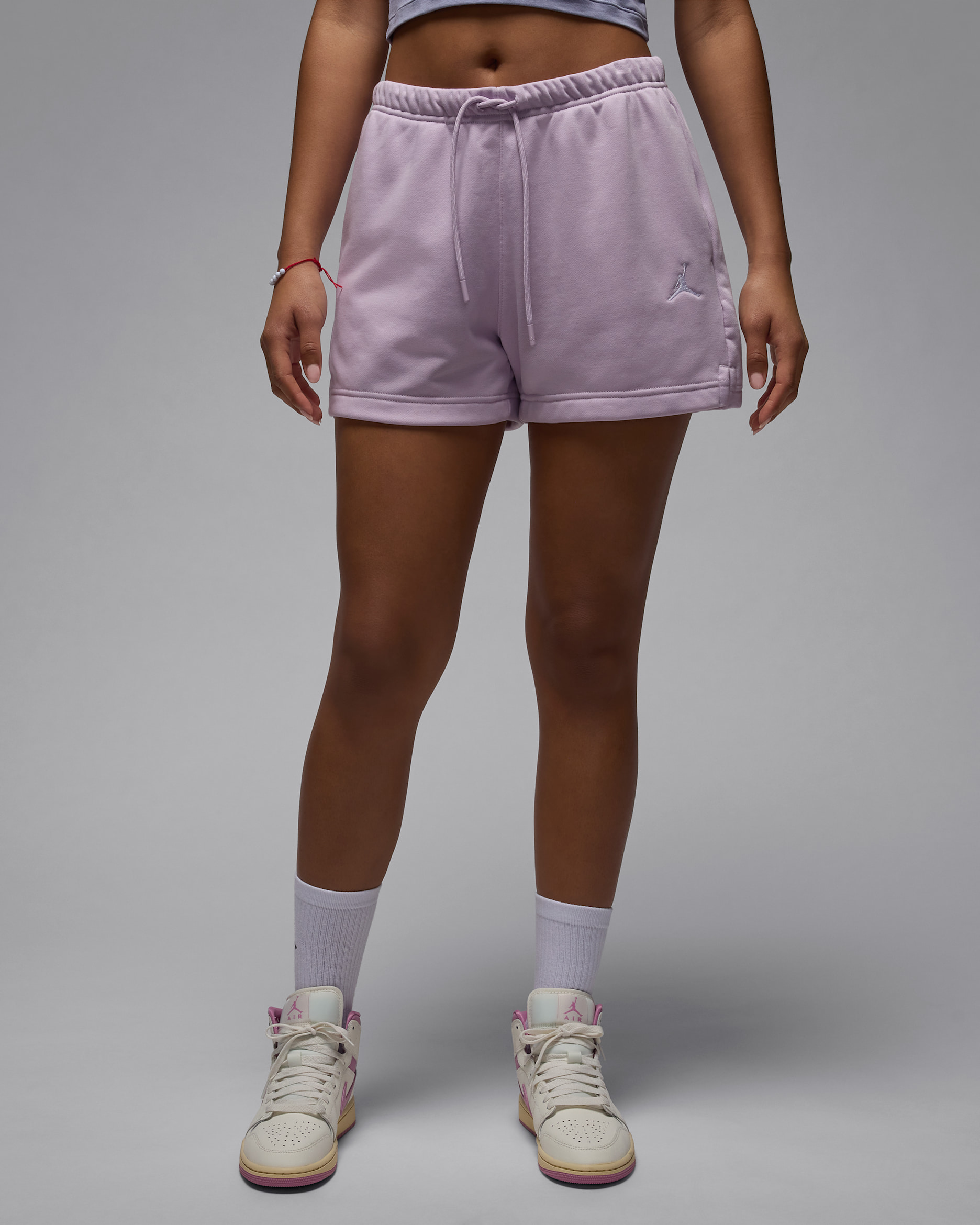 Shorts para mujer Jordan Brooklyn Fleece - Muñeca/Blanco
