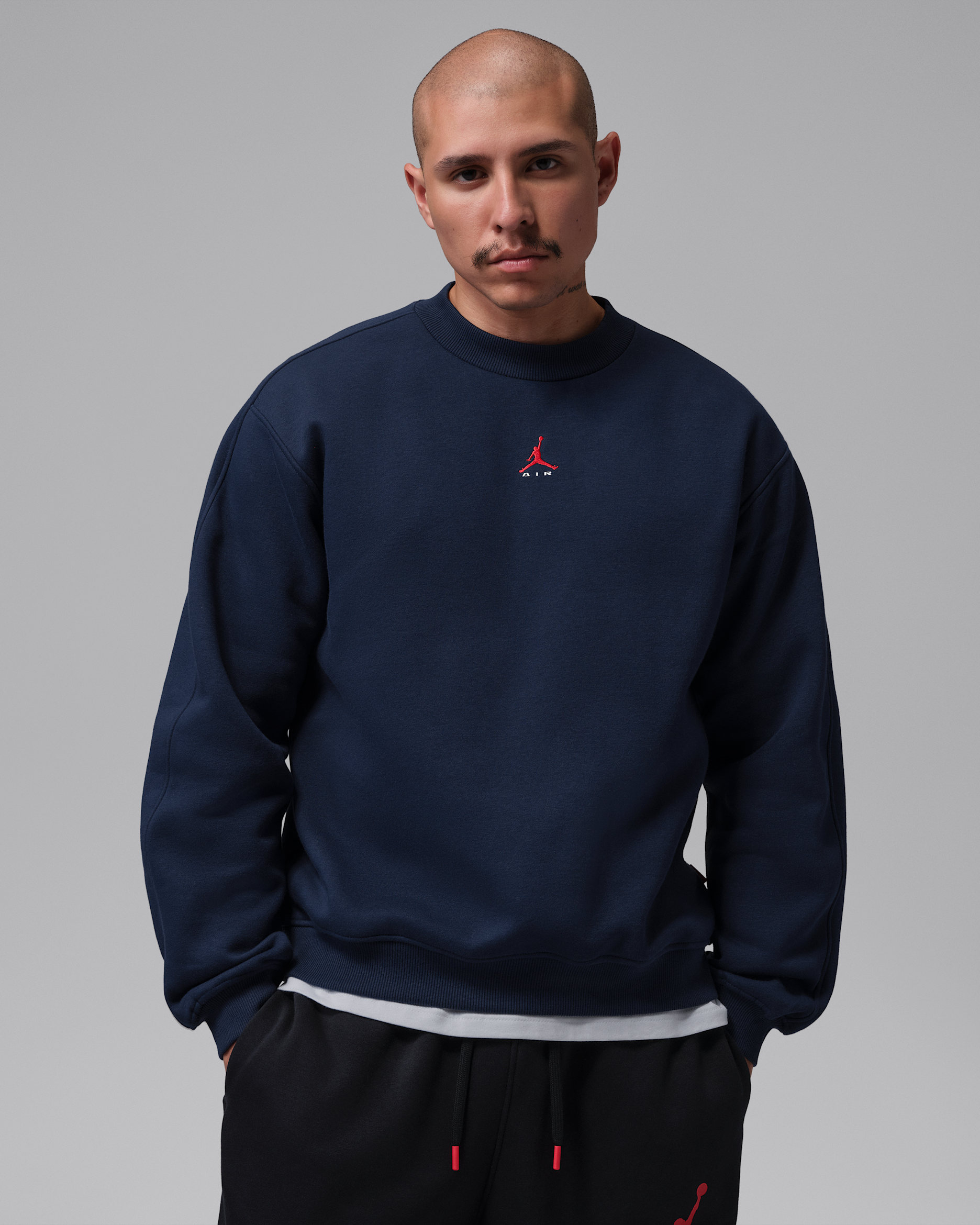 Jordan Brooklyn Men's Crew-Neck Sweatshirt - College Navy/University Red
