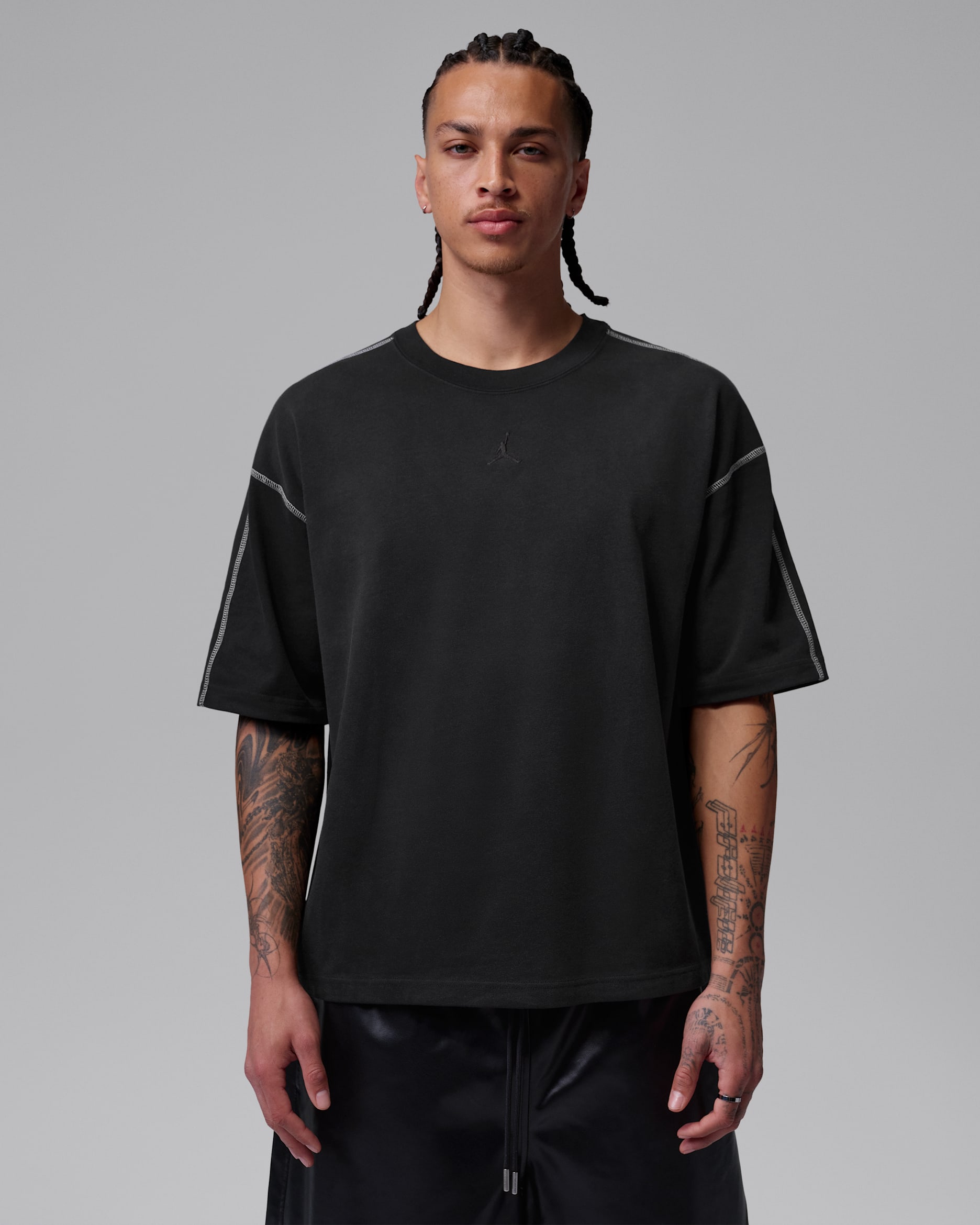 ジョーダン フライト メンズ ヘビーウェイト ショートスリーブ トップス - ブラック/セイル/ブラック